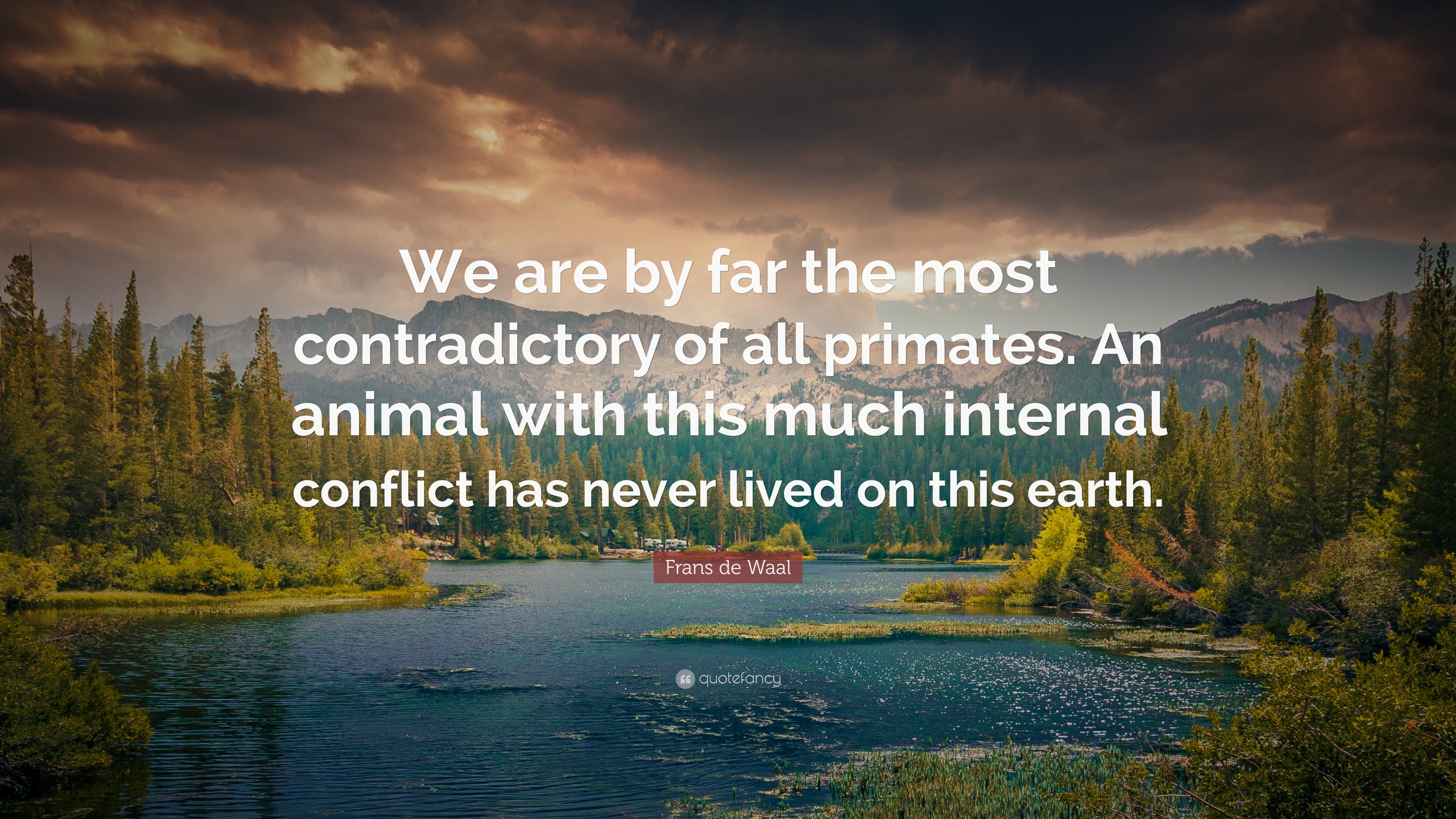 Frans de Waal Quote We are by far the most contradictory of all