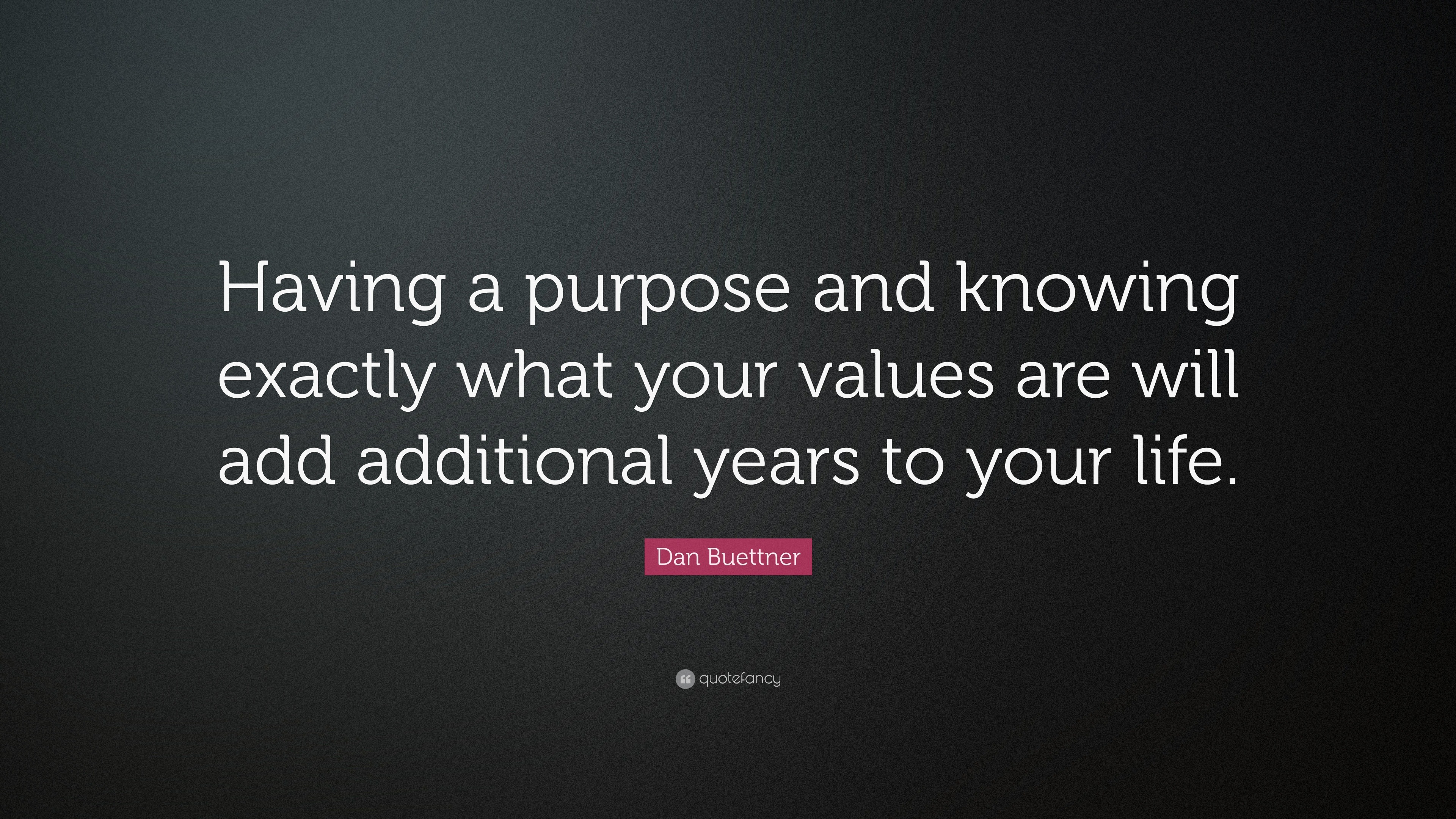 Having A Purpose Quotes Dan Buettner Quote: “Having A Purpose And Knowing Exactly What Your Values  Are Will Add Additional