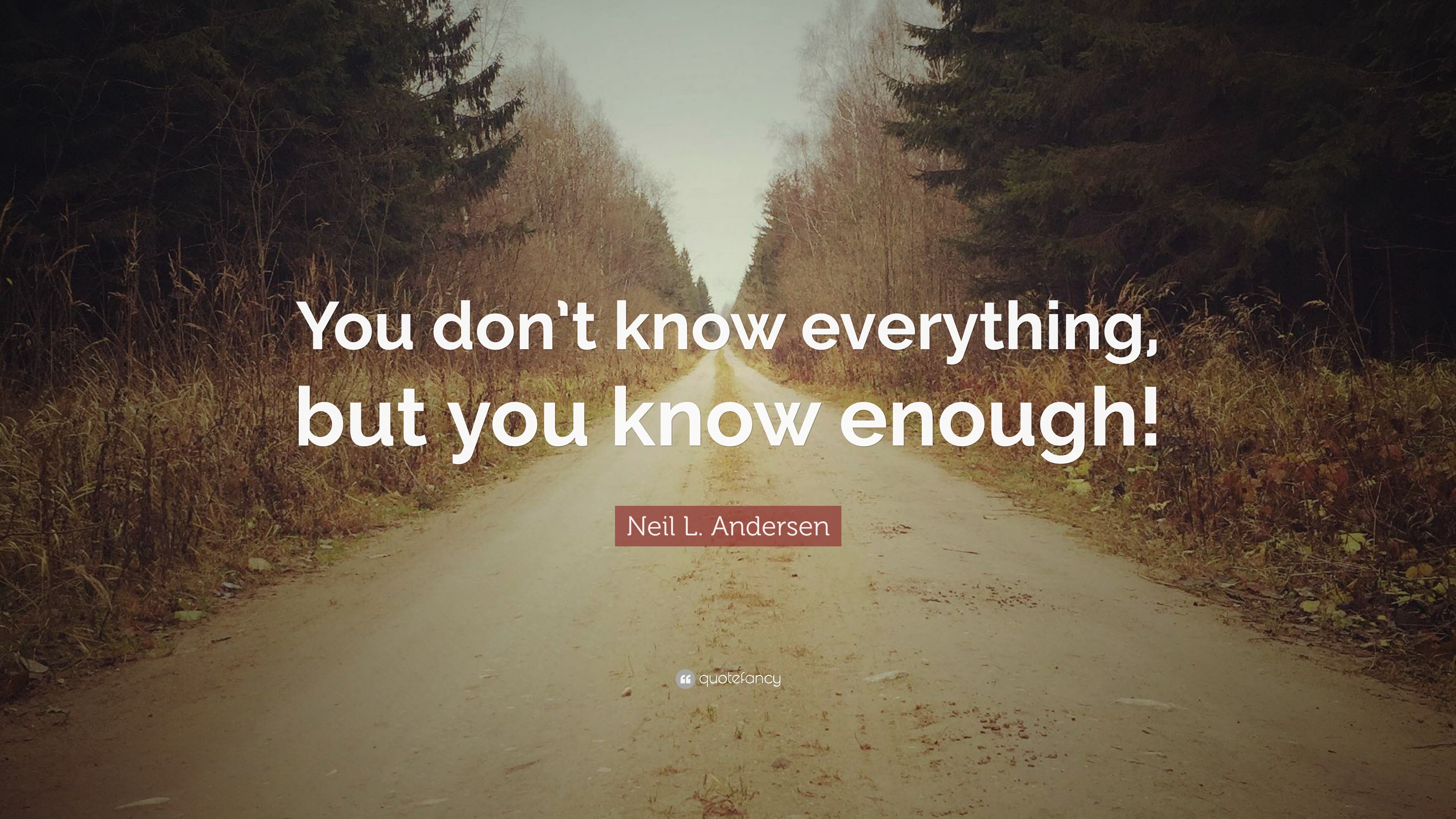 Neil L. Andersen Quote: “You don’t know everything, but you know enough!”