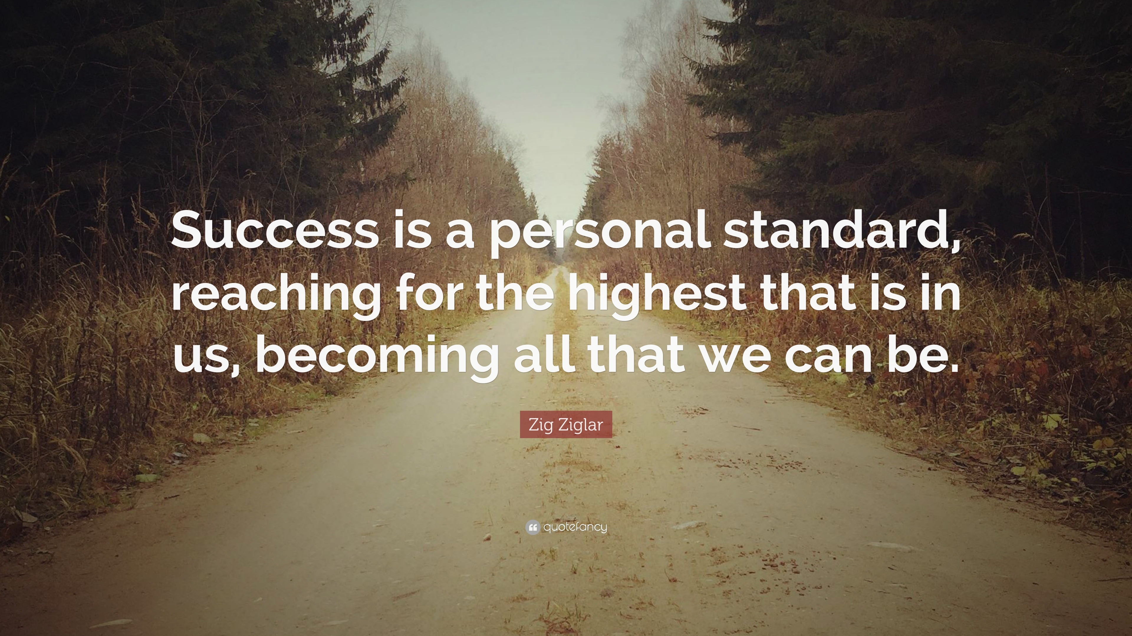 Zig Ziglar Quote: “Success is a personal standard, reaching for the ...