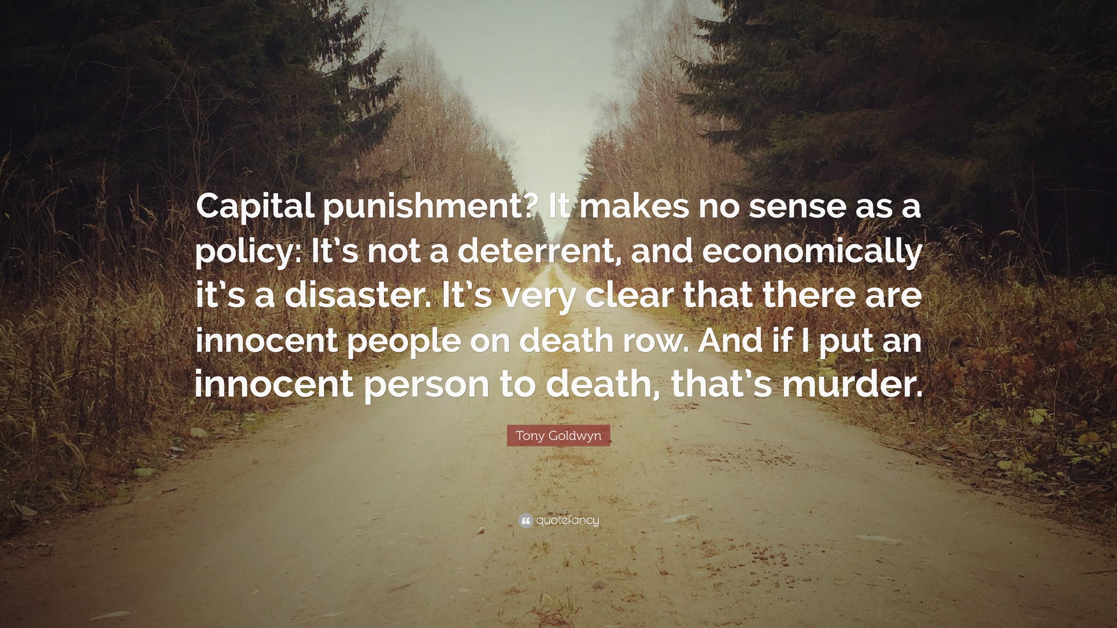 Tony Goldwyn Quote Capital punishment It makes no sense as a