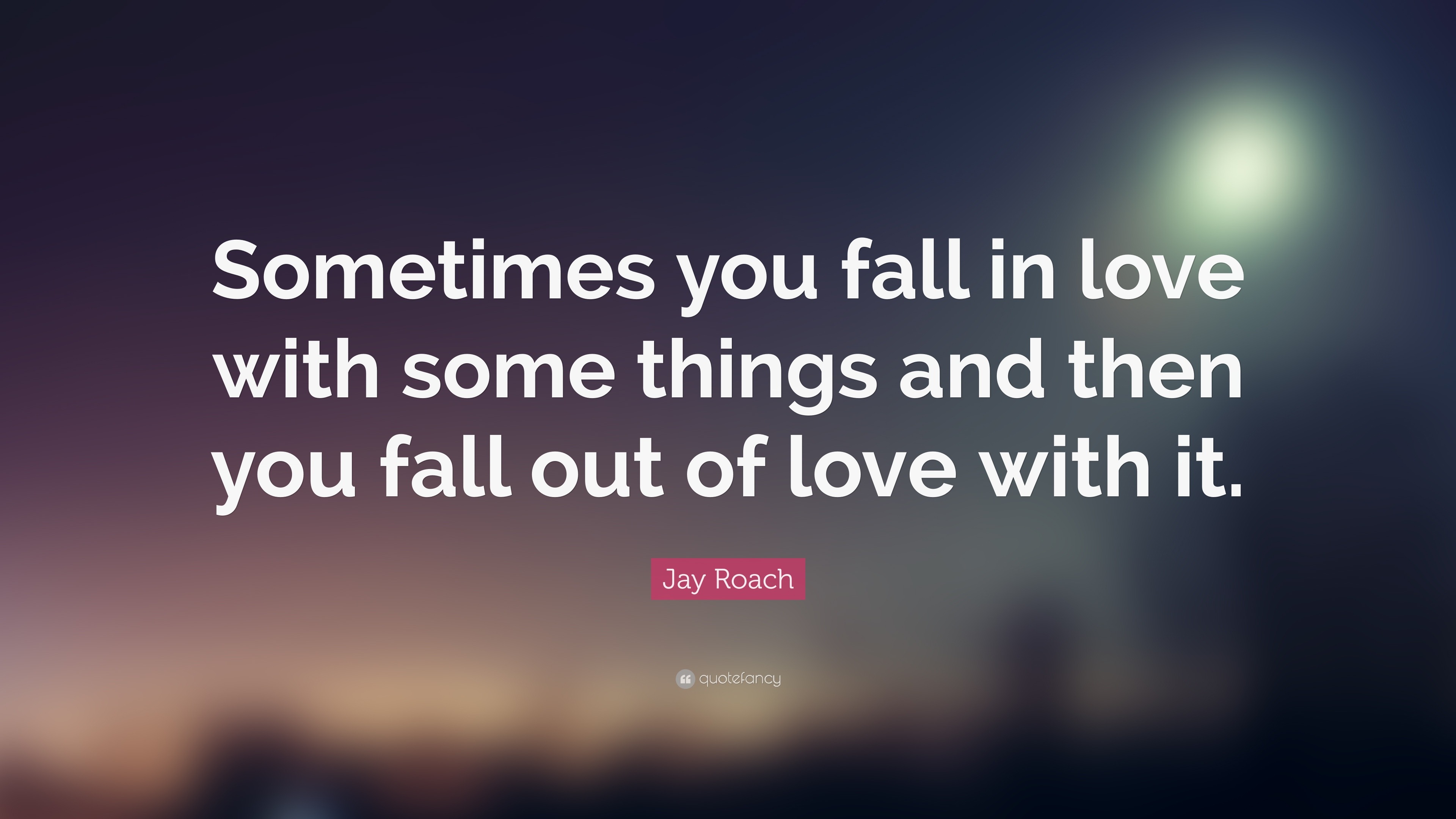 Jay Roach Quote Sometimes You Fall In Love With Some Things And