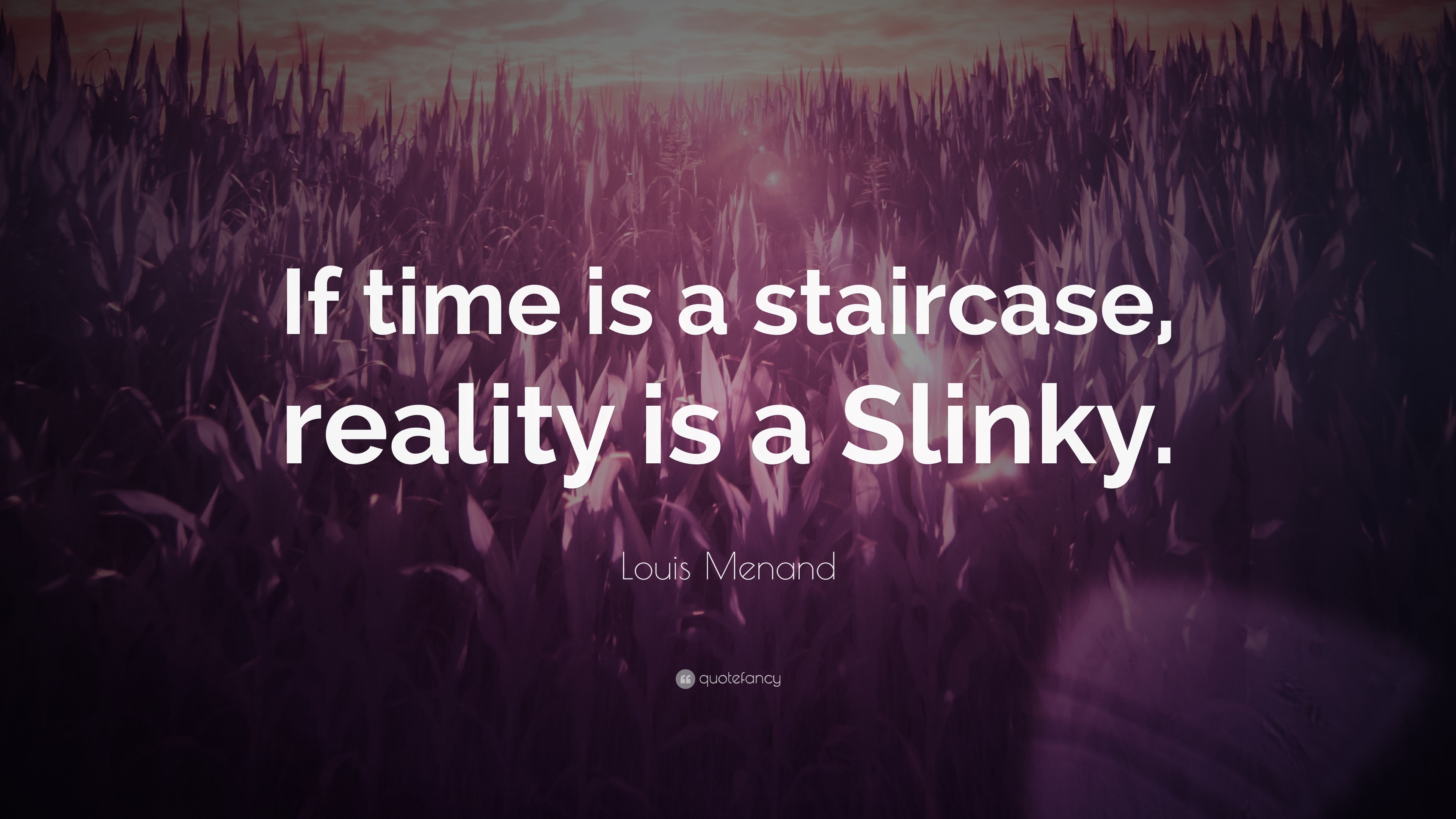 Louis Menand Quote: “If time is a staircase, reality is a Slinky.” (10 wallpapers) - Quotefancy