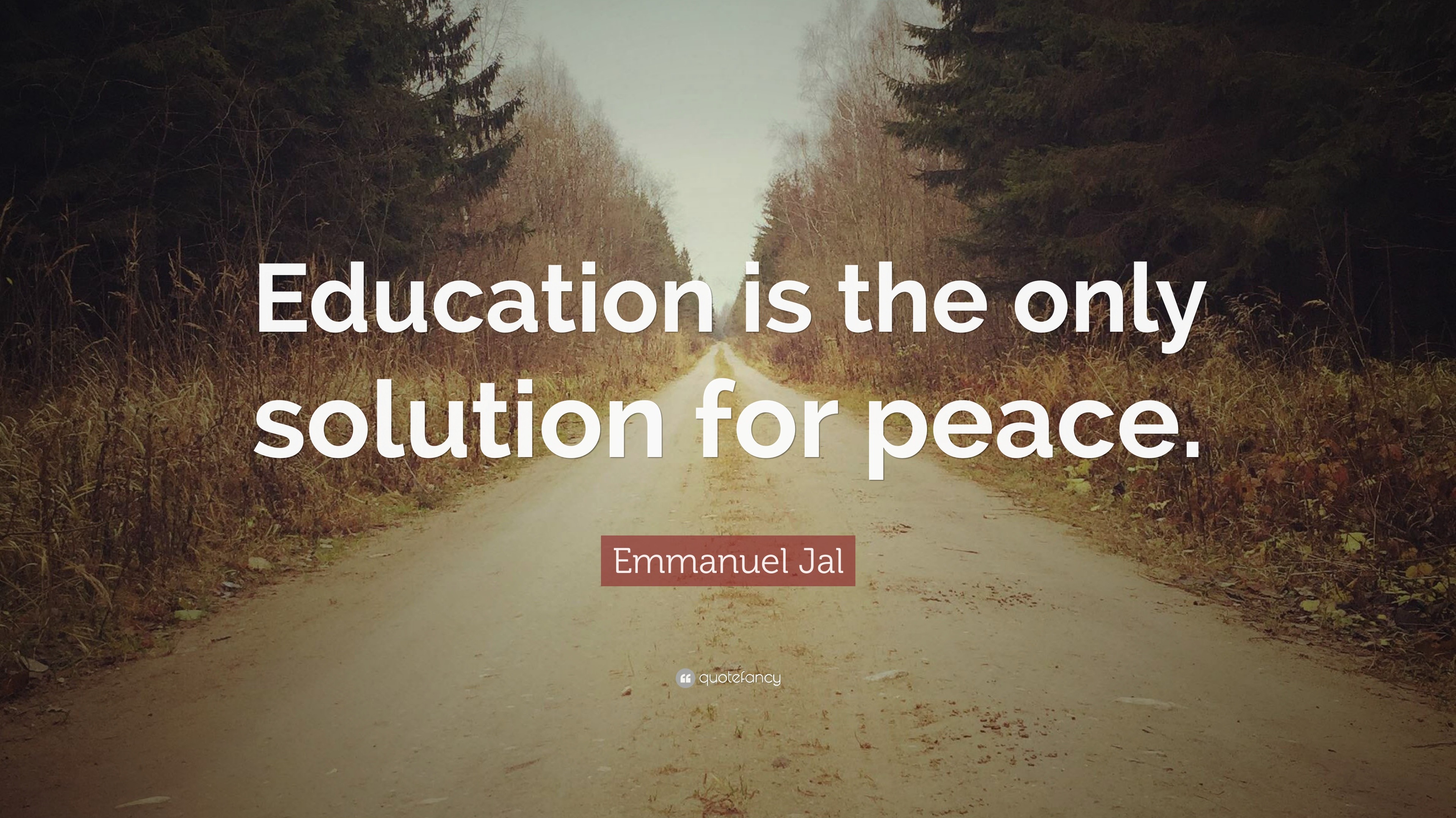 Emmanuel Jal Quote: “Education is the only solution for peace.”