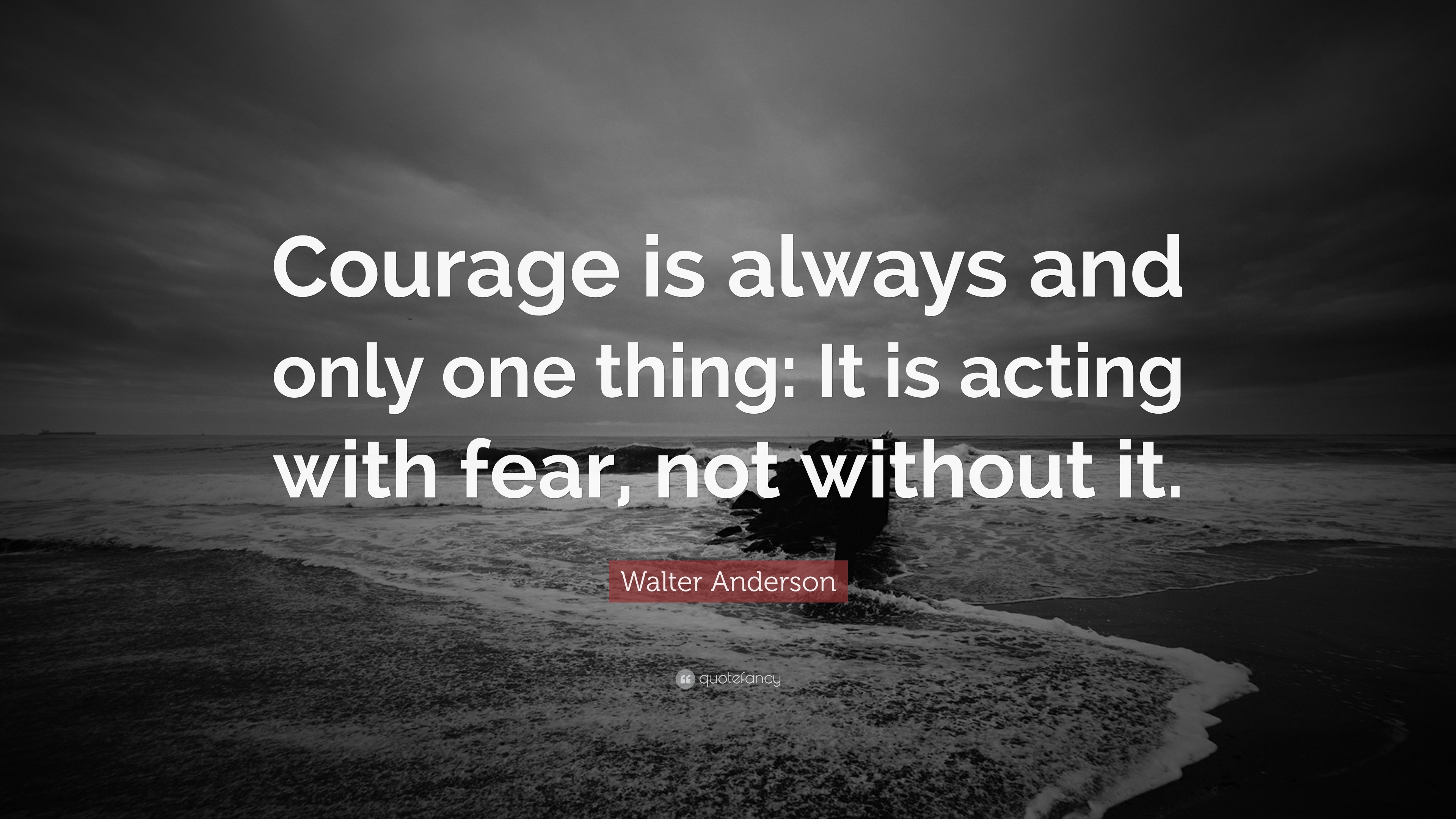 Walter Anderson Quote: “Courage is always and only one thing: It is ...