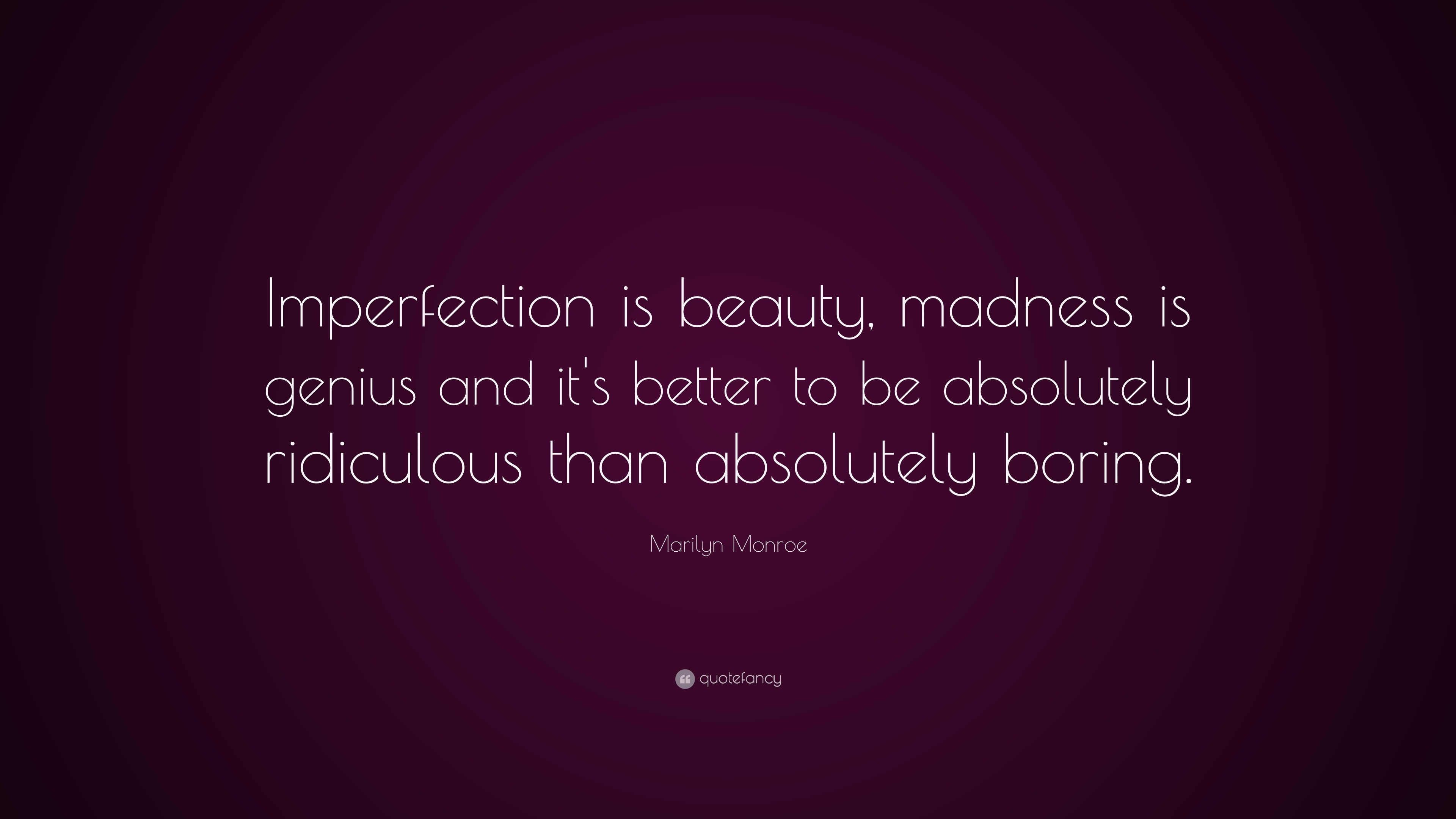 Imperfection Is Beauty – Marilyn Monroe Quote Wall Sticker Decal – Black Vinyl
