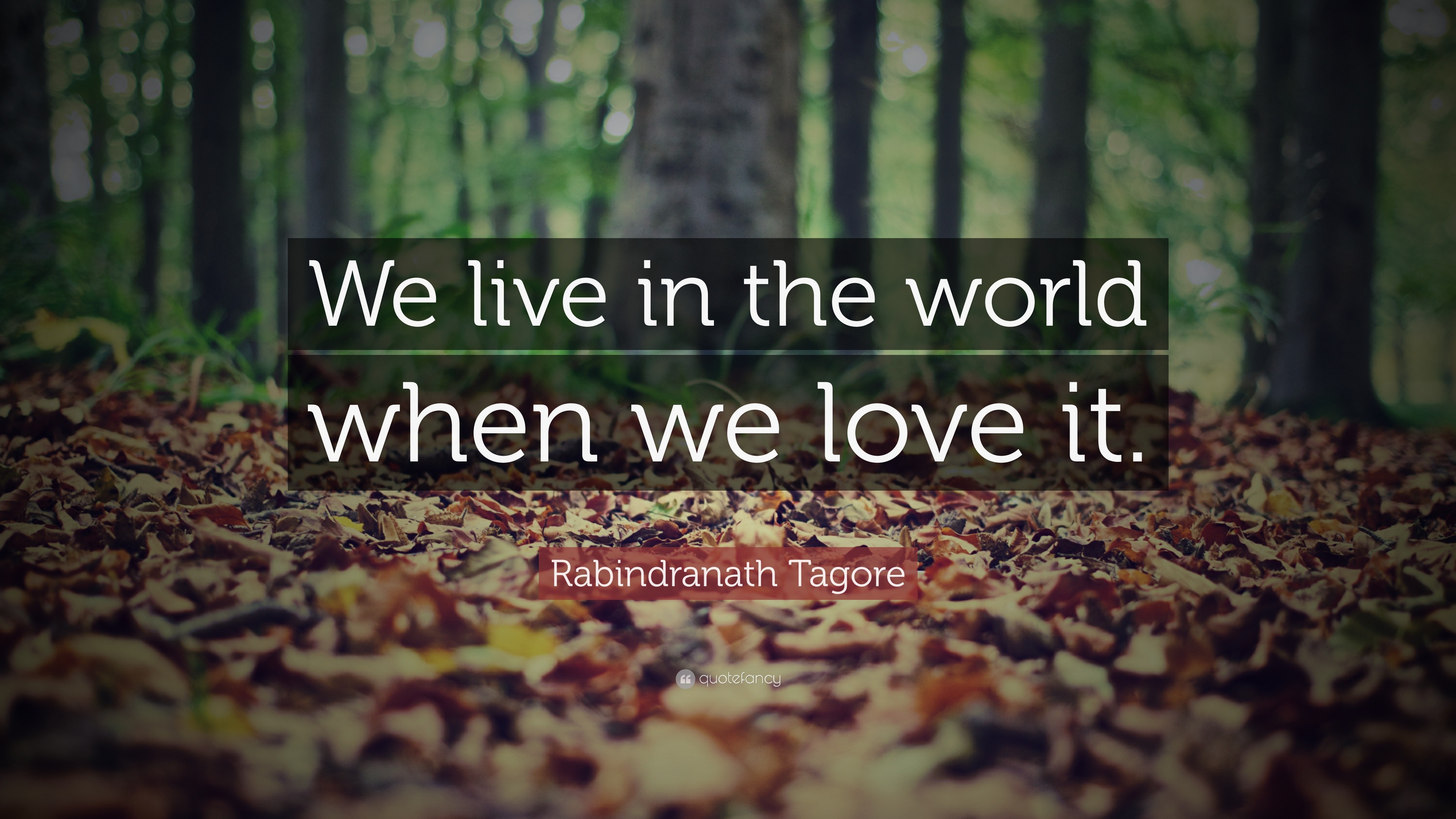 Rabindranath Tagore Quote: “We live in the world when we love it.” (19