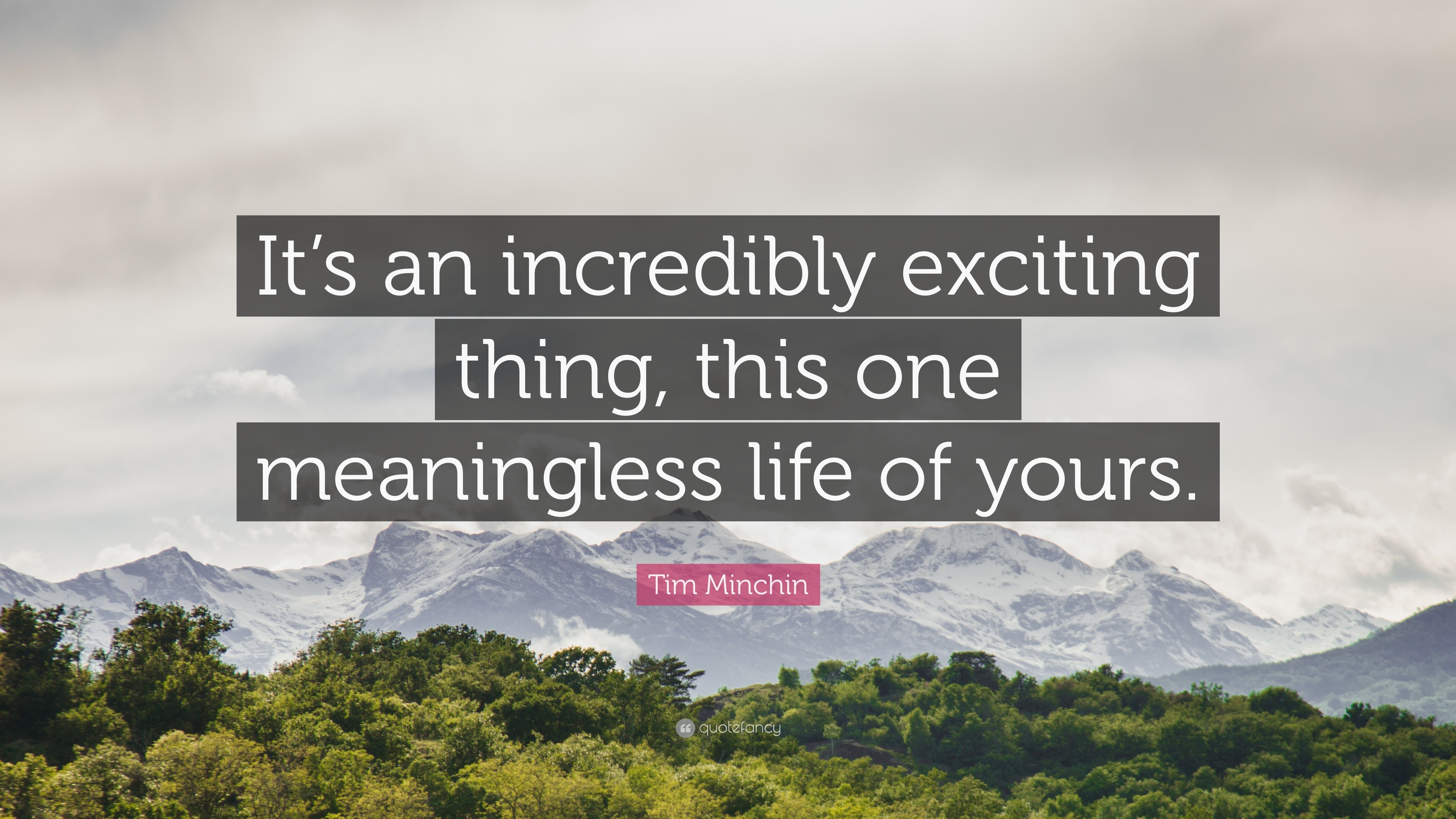 Tim Minchin Quote “It s an incredibly exciting thing this one meaningless life of