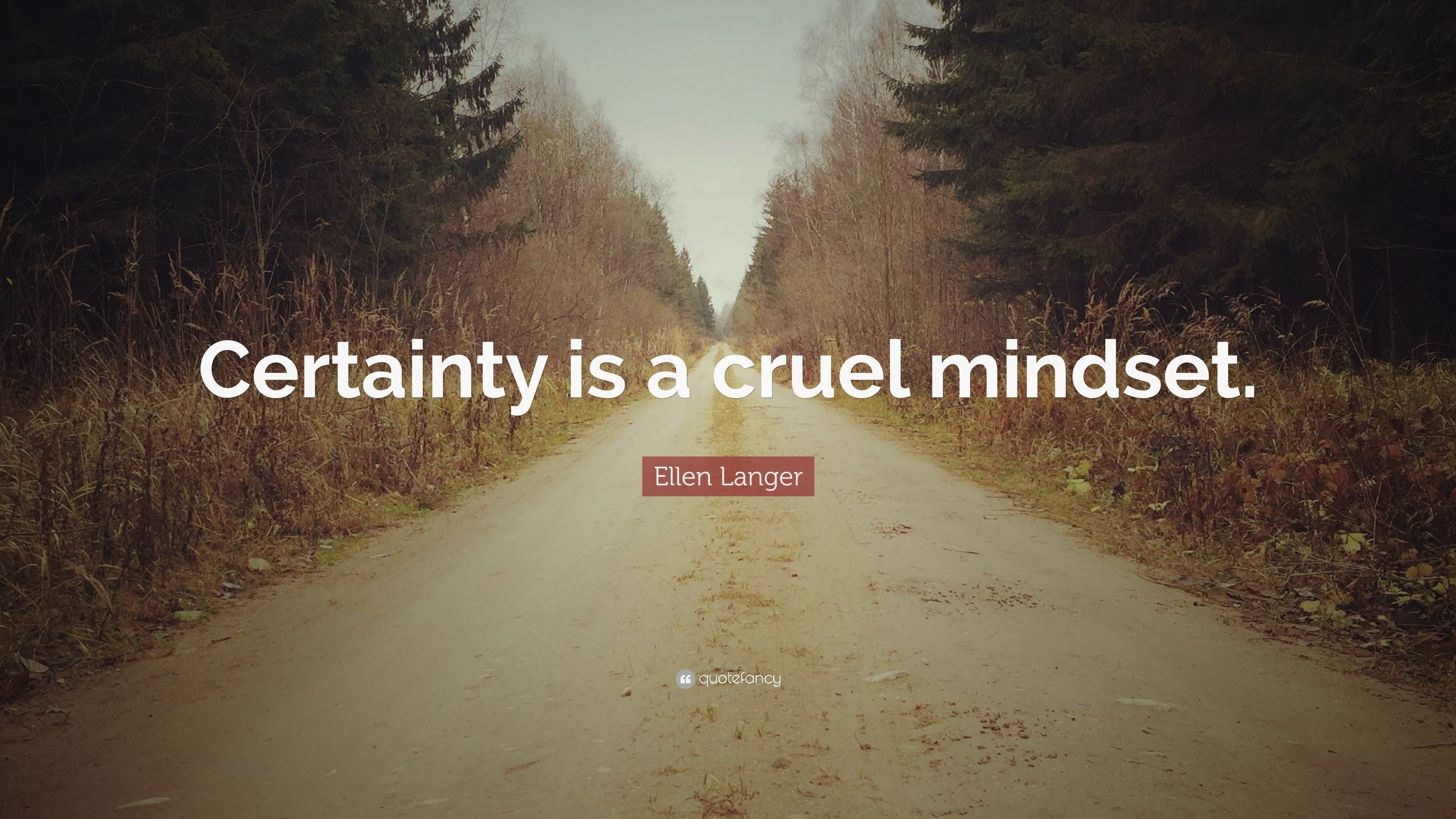 Ellen Langer Quote: “Certainty is a cruel mindset.”