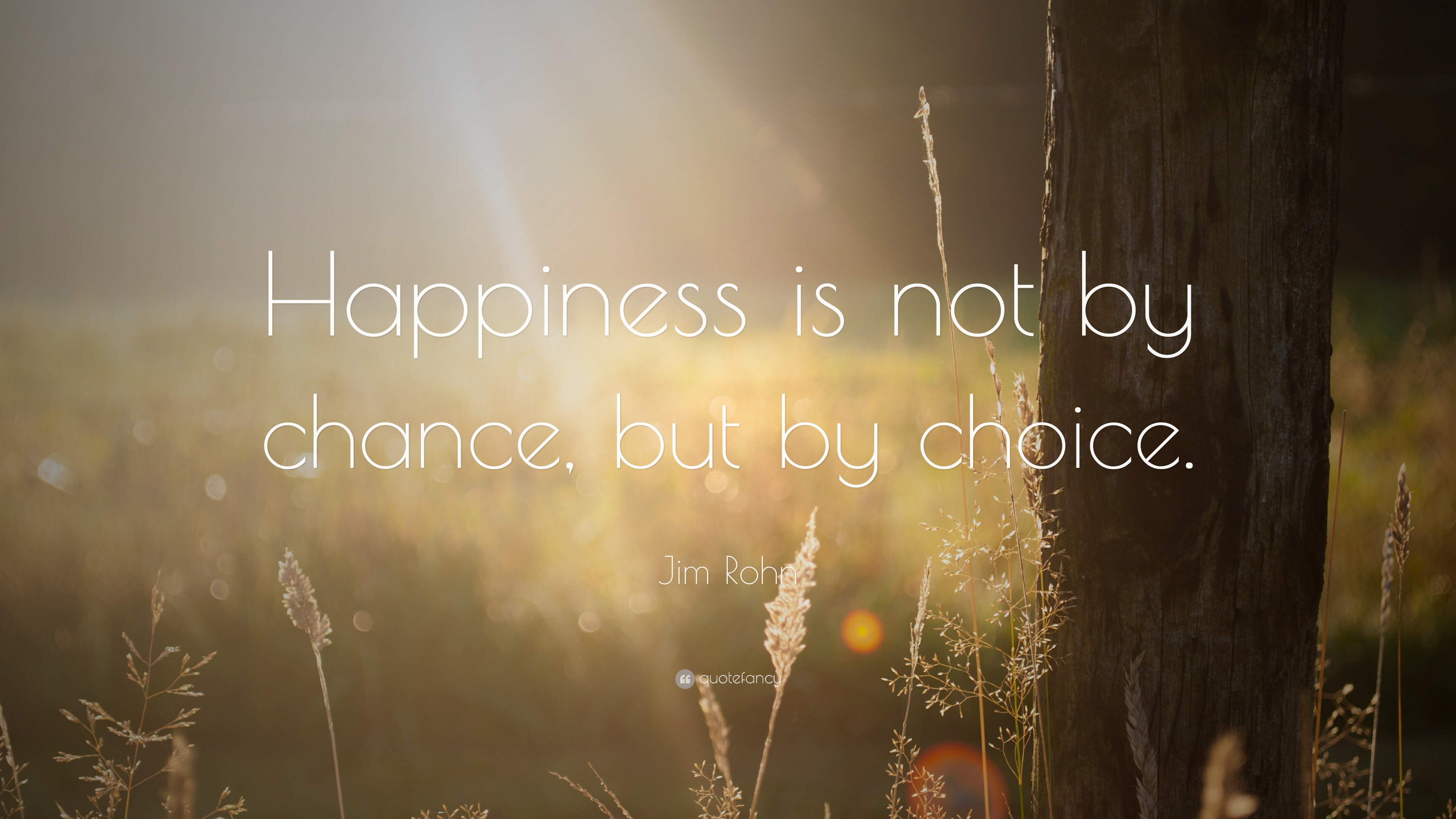 Jim Rohn Quote: “Happiness is not by chance, but by choice.”