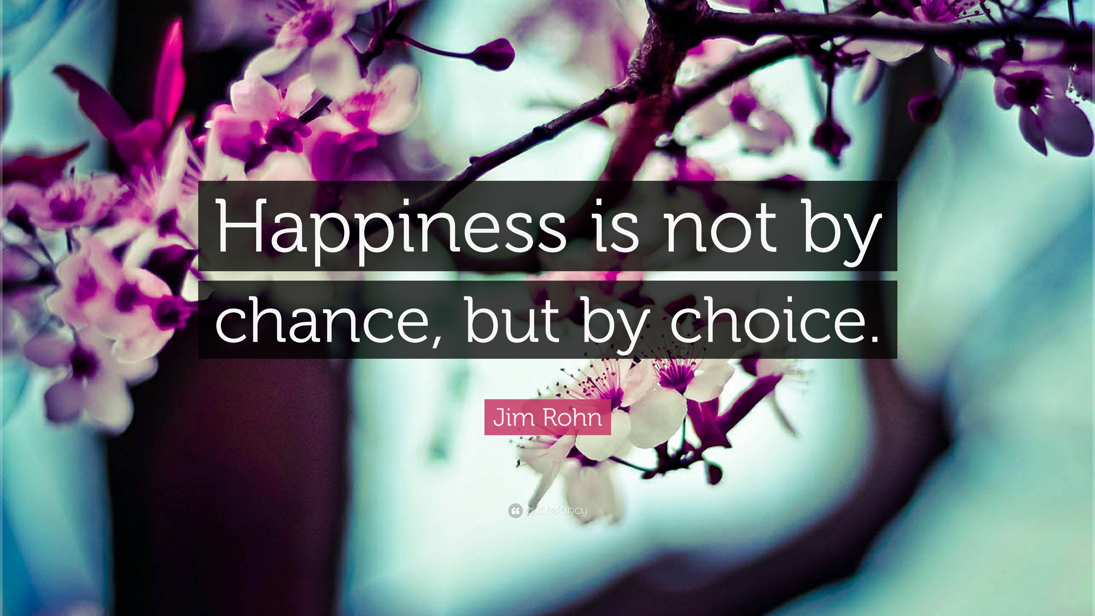 Jim Rohn Quote: “Happiness is not by chance, but by choice.”