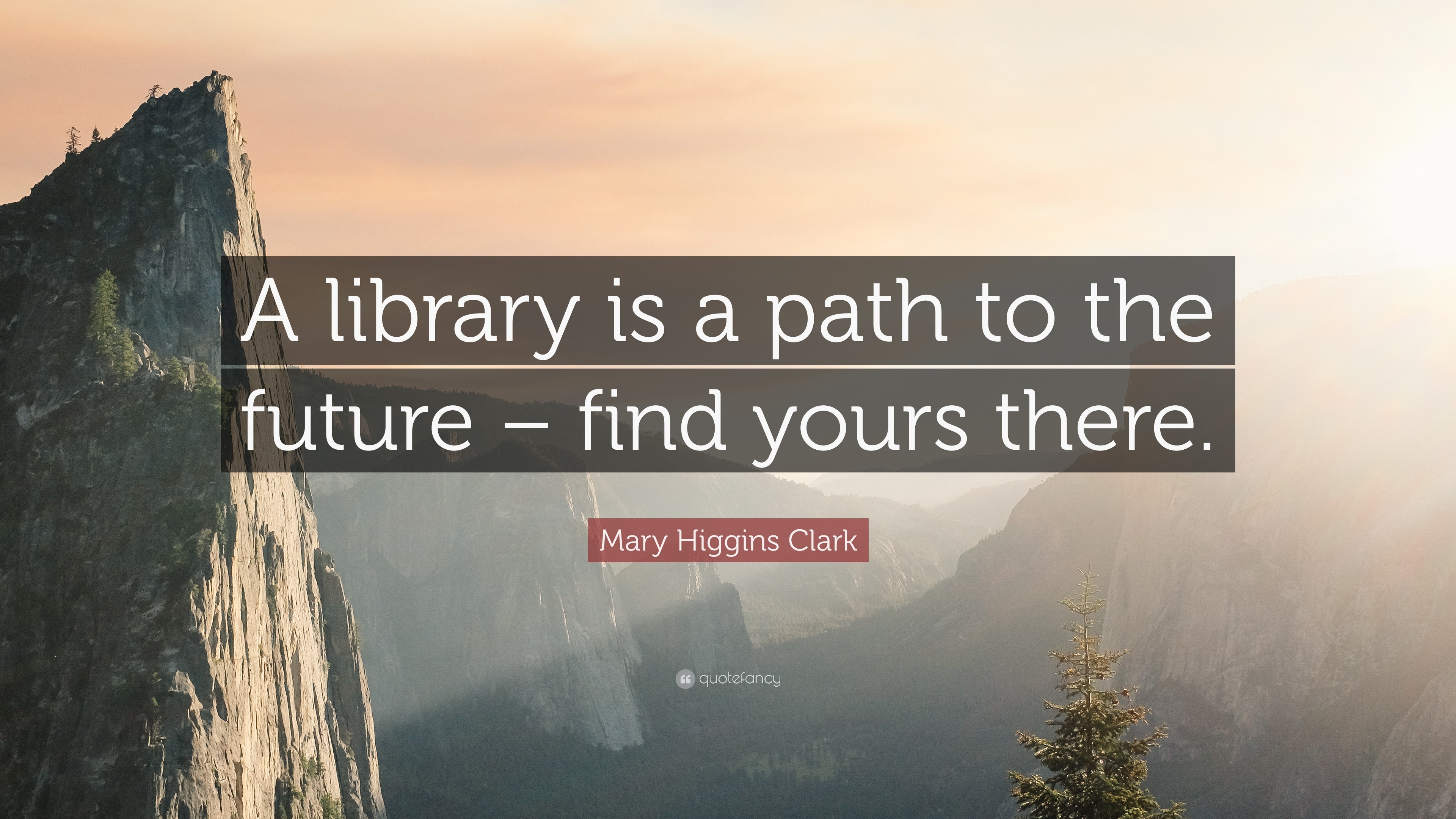 Mary Higgins Clark Quote: “A library is a path to the future – find yours there ...