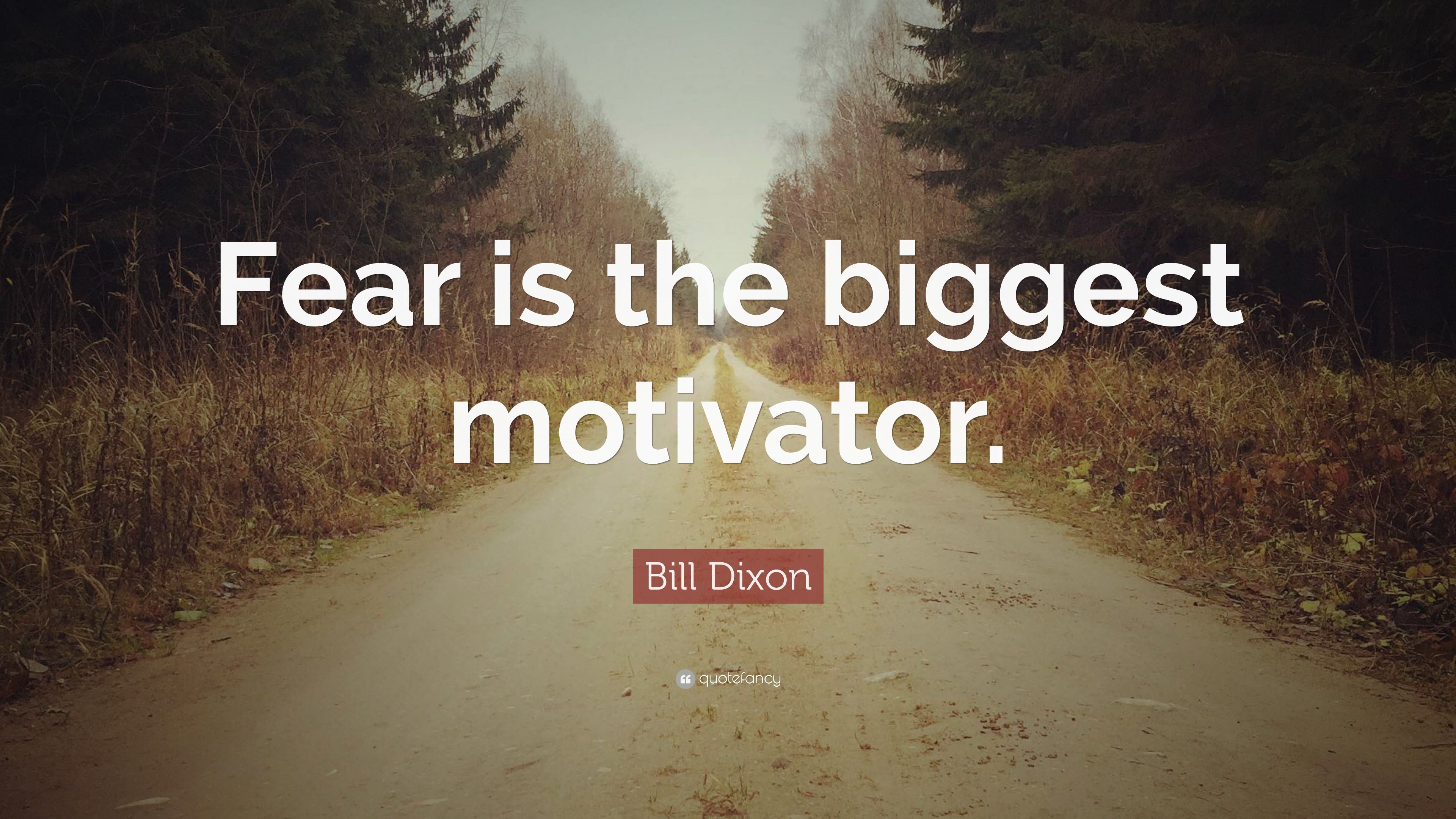 Bill Dixon Quote: “Fear is the biggest motivator.”