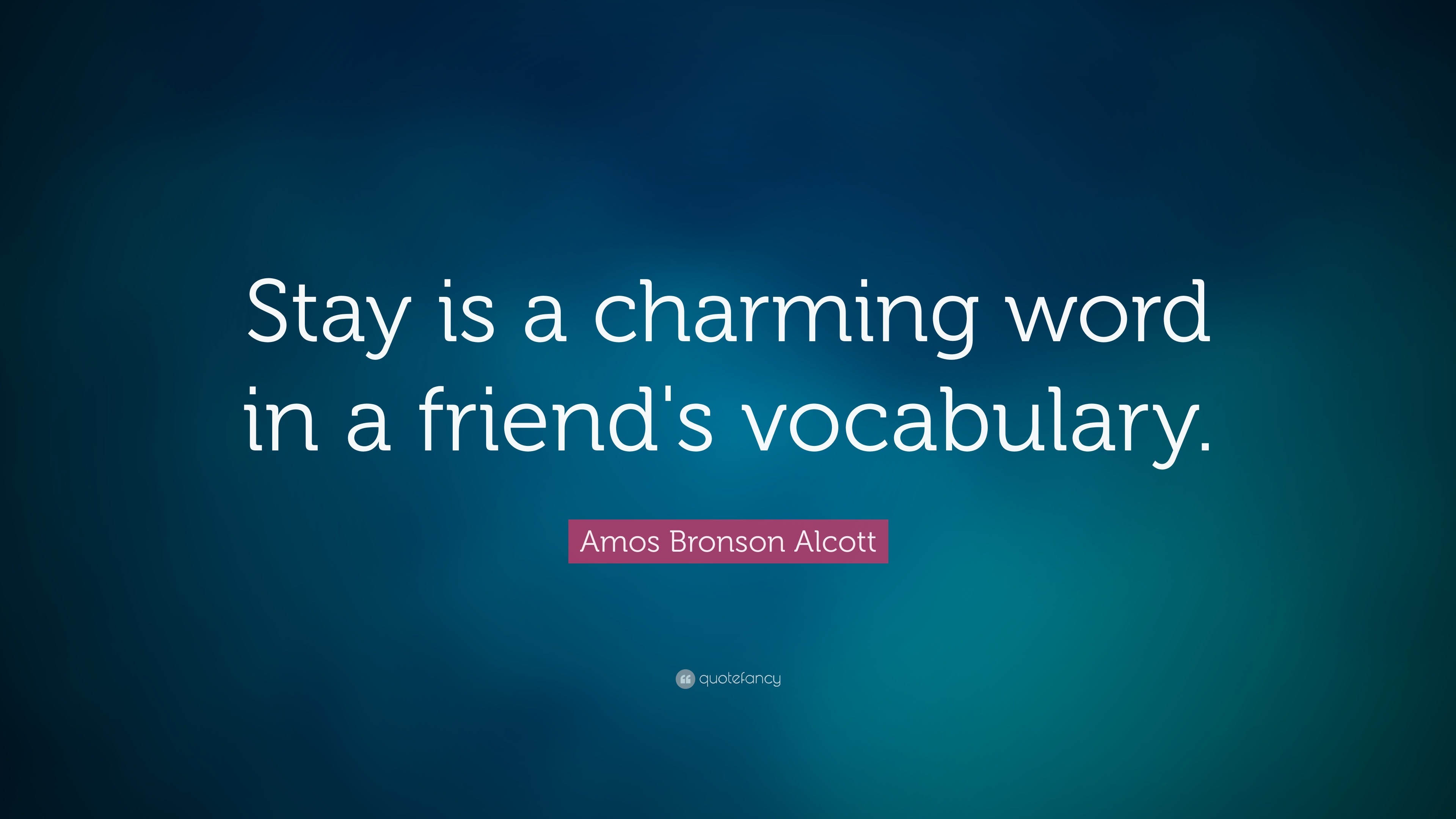 Friendship Quotes “Stay is a charming word in a friend s vocabulary ” —