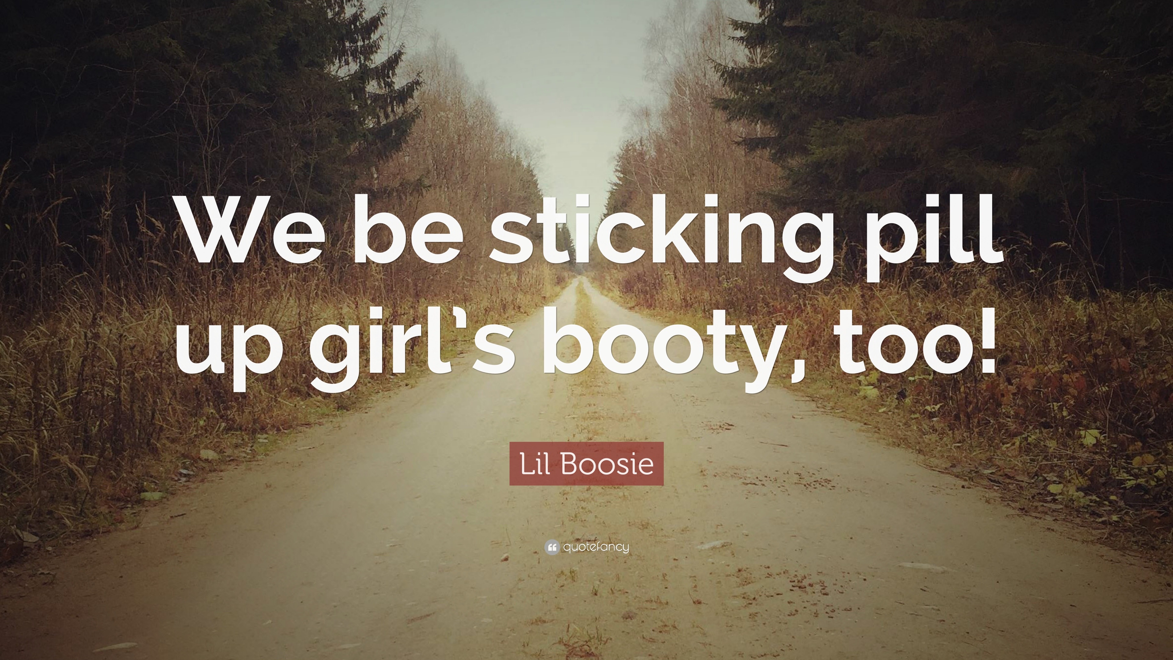 Lil Boosie Quote "We Be Sticking Pill Up Girl’s Booty Too" .