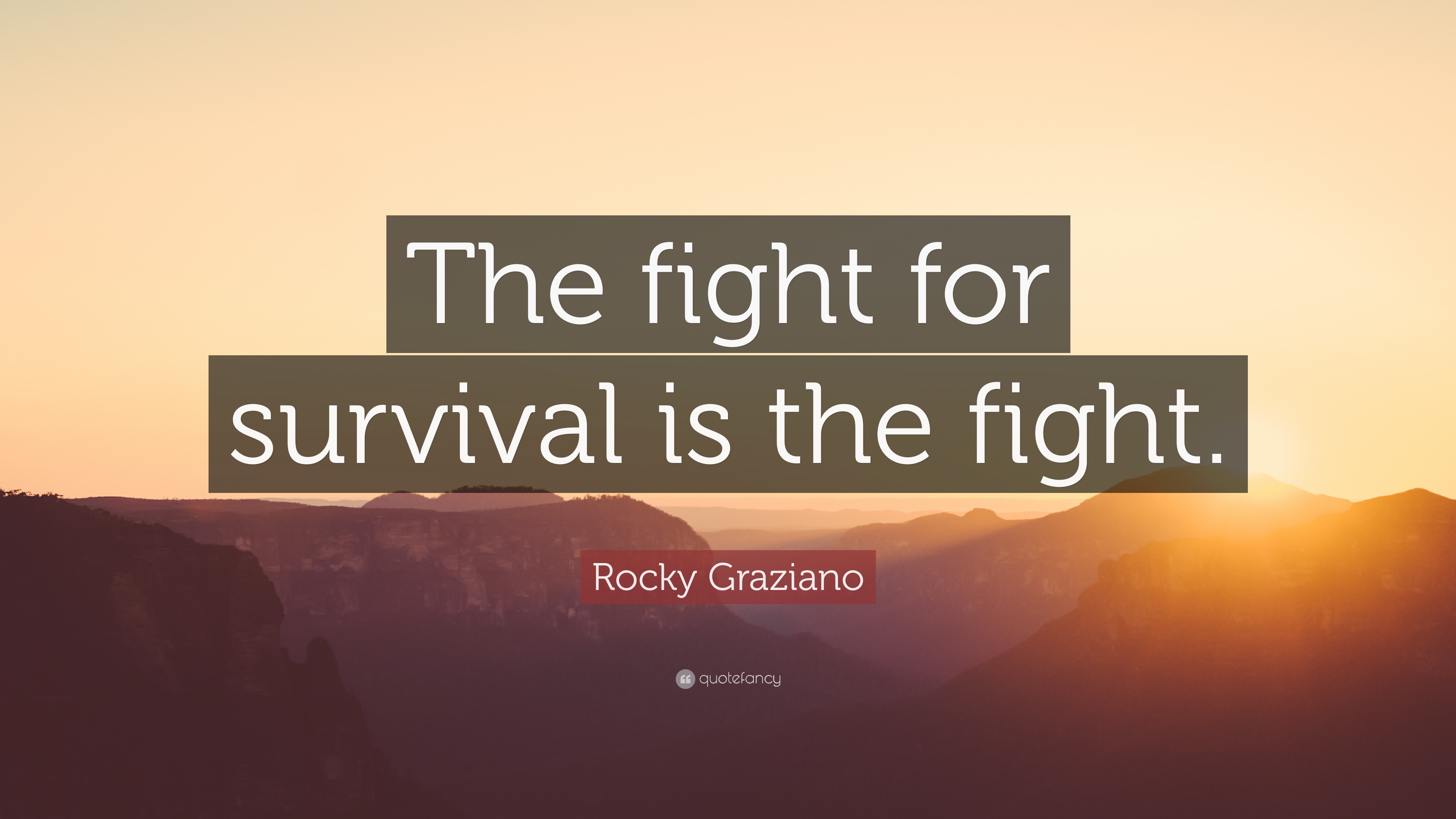 Rocky Graziano Quote: “The fight for survival is the fight.”