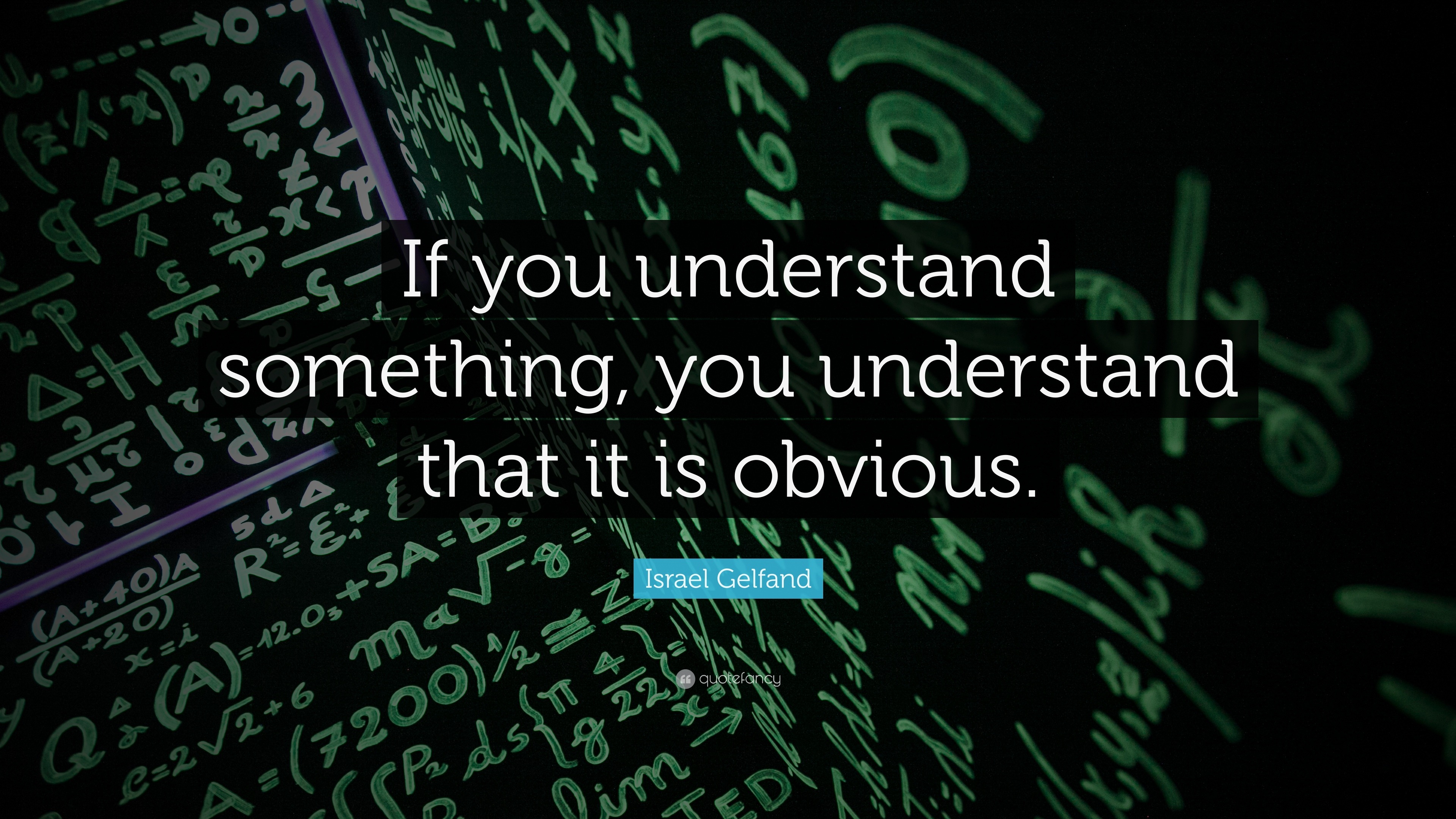 Israel Gelfand Quote: “If you understand something, you understand that ...