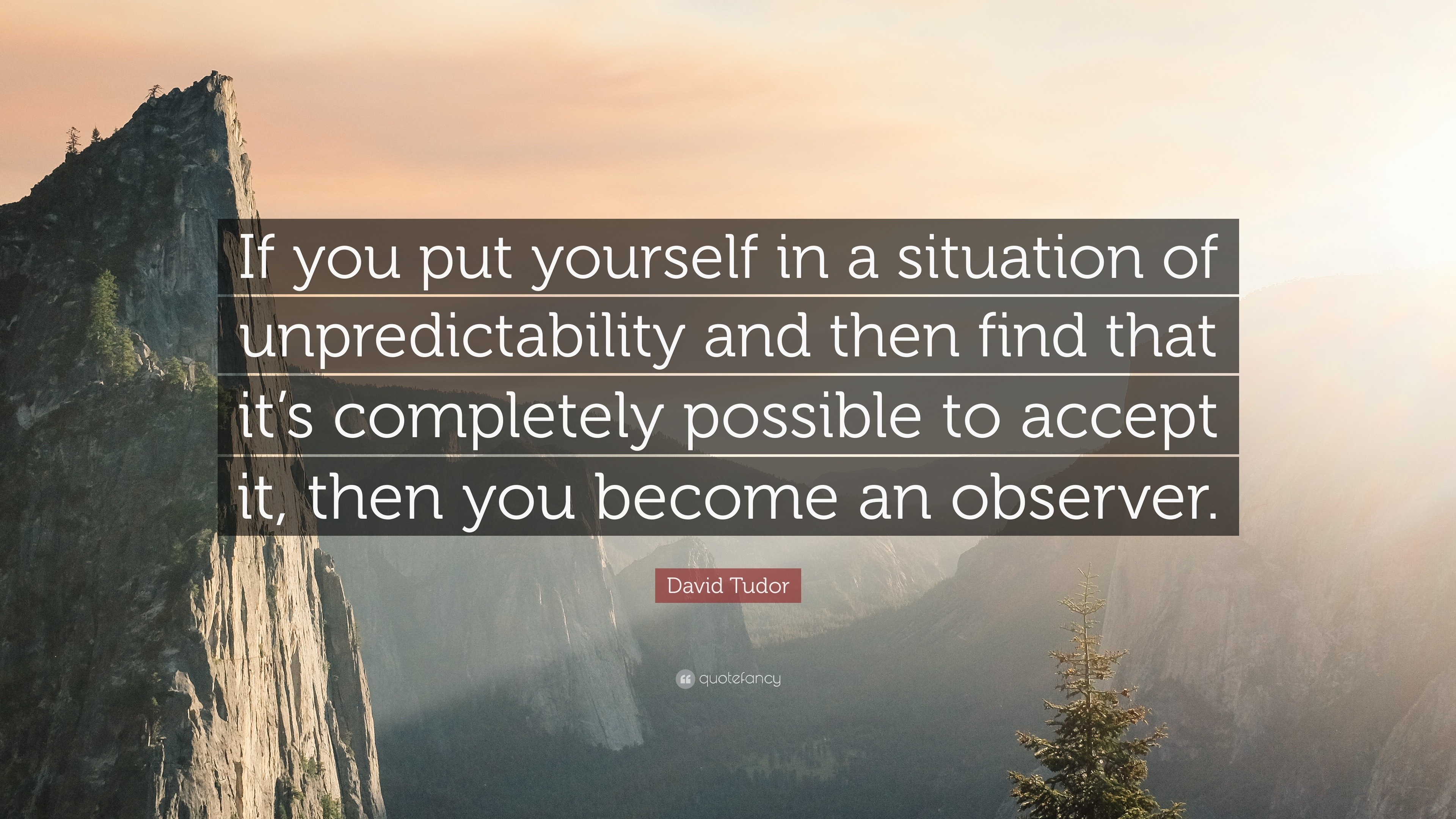 David Tudor Quote: “If you put yourself in a situation of ...