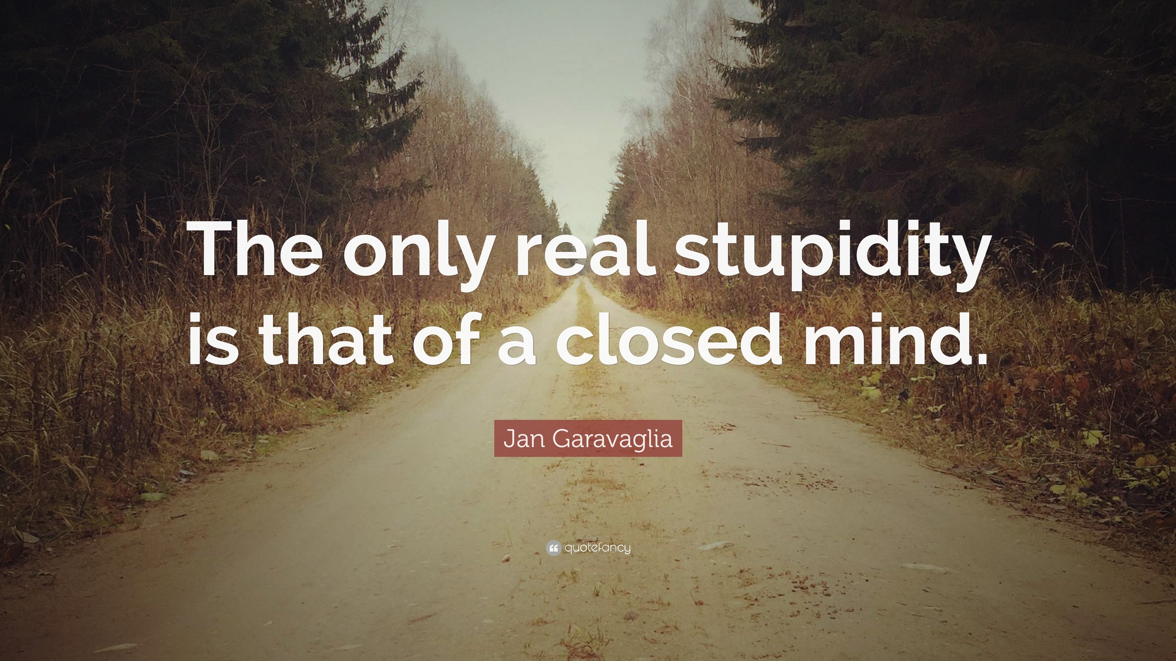 Jan Garavaglia Quote “The only real stupidity is that of a closed mind.”