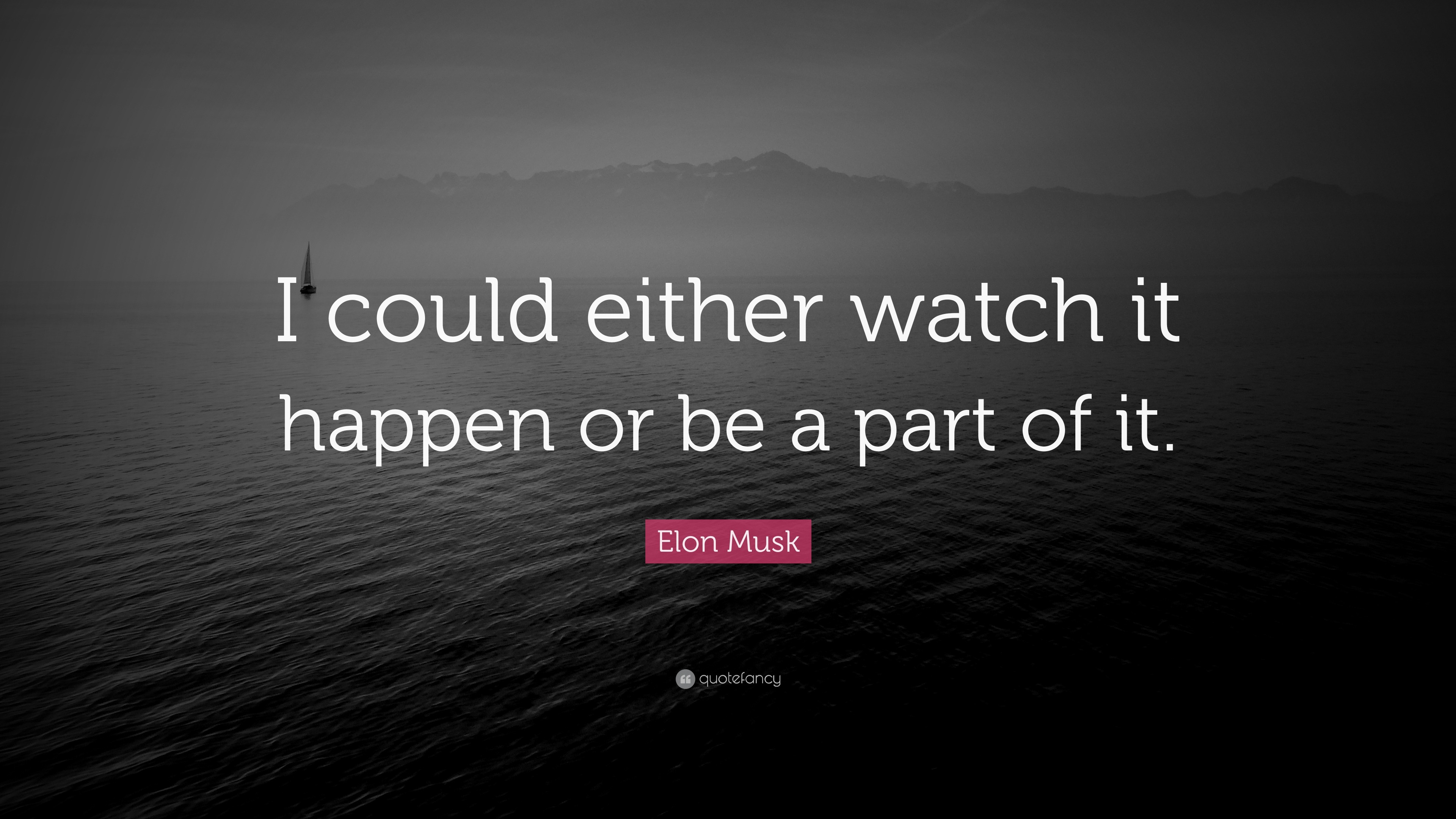 Elon Musk Quote: “I could either watch it happen or be a part of it