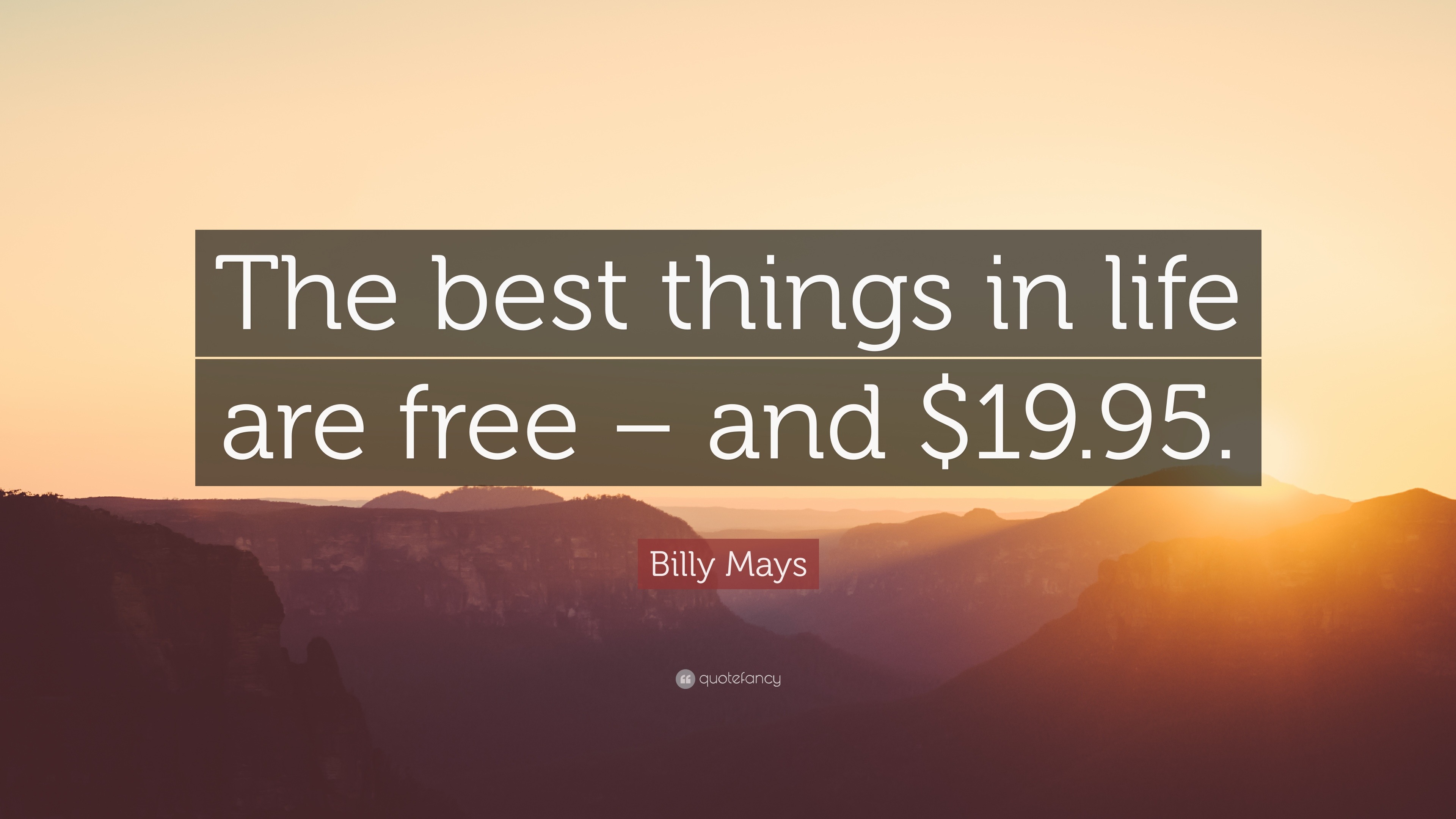 Billy Mays Quote “The best things in life are free – and $19 95