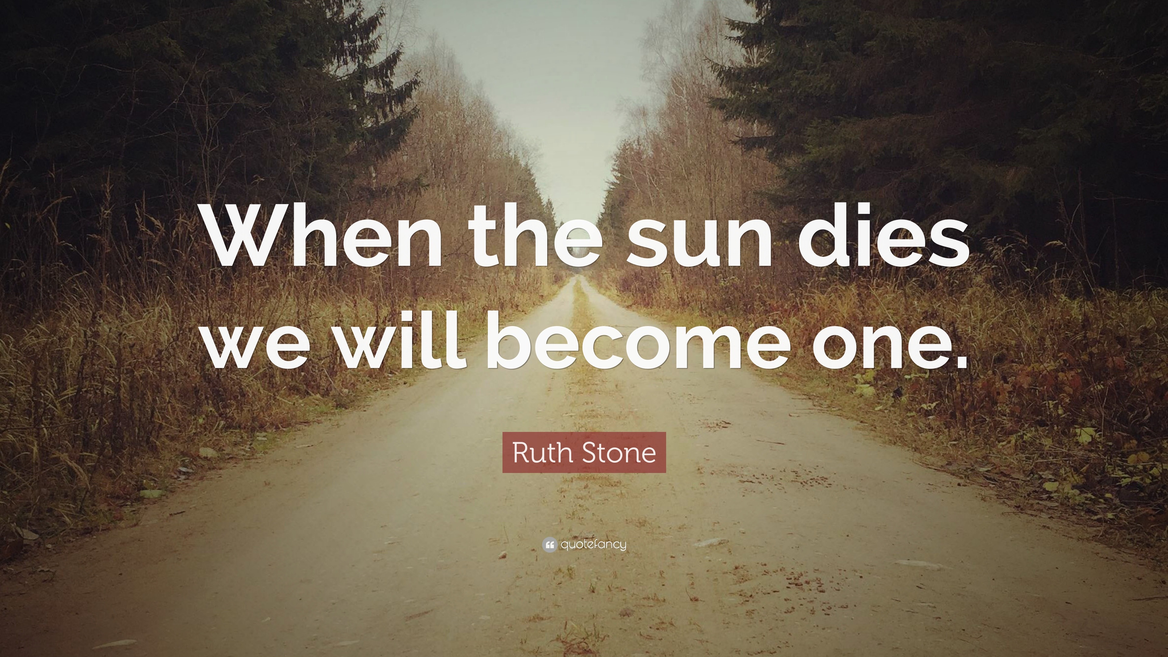 Ruth Stone Quote: “When the sun dies we will become one.”