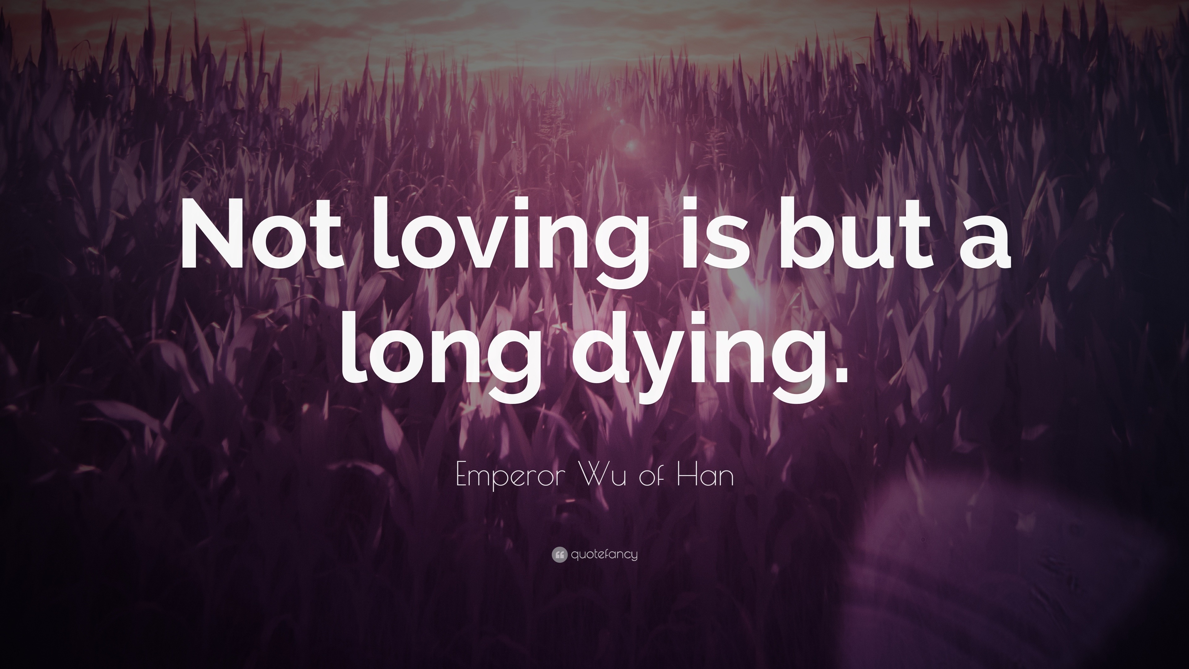 Emperor Wu of Han Quote: “Not loving is but a long dying.”