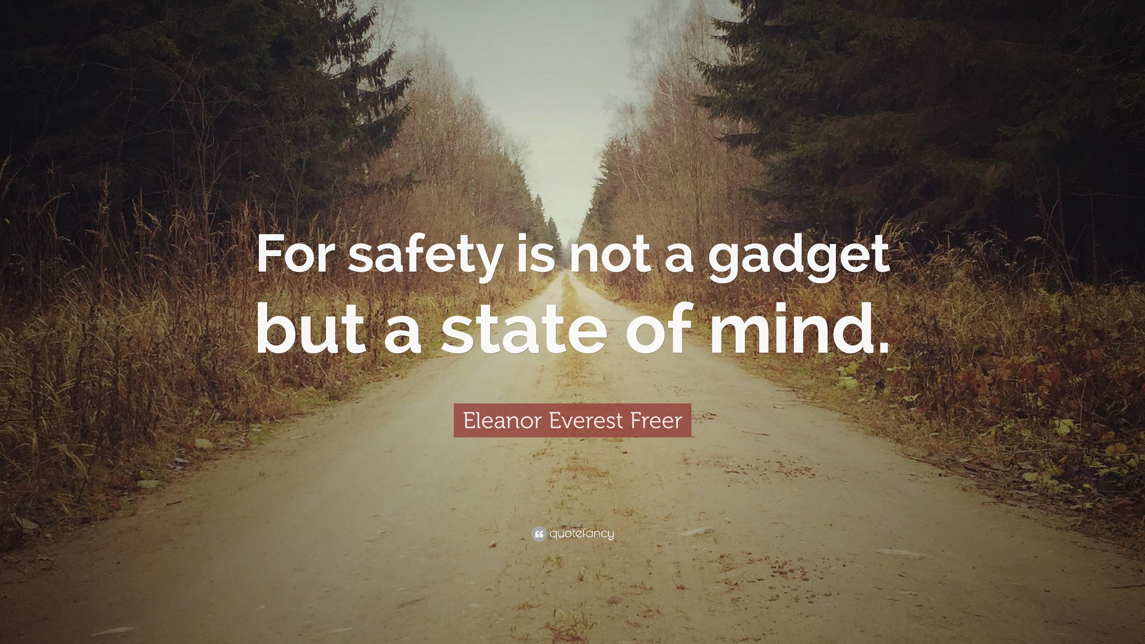 Eleanor Everest Freer Quote: “For safety is not a gadget but a state of ...