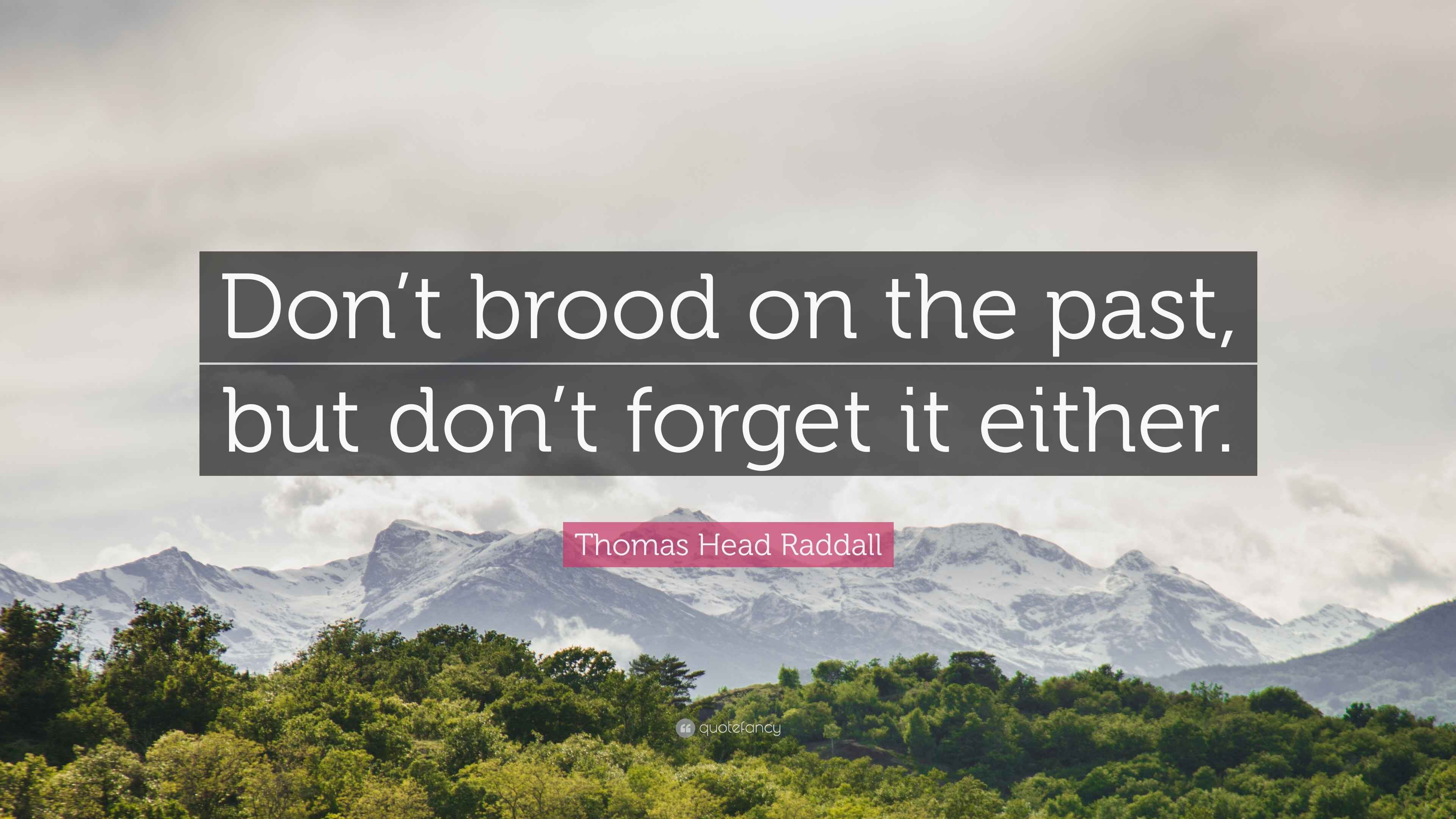 Thomas Head Raddall Thomas Head Raddall Quote: “Don’t brood on the past, but don’t forget ...