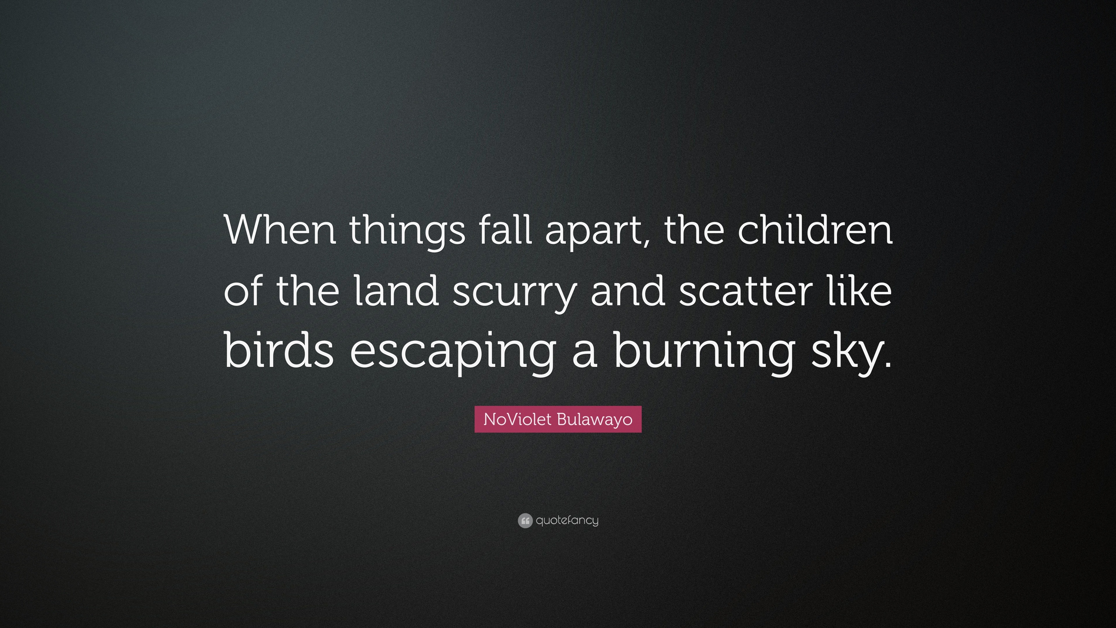Noviolet Bulawayo Quote When Things Fall Apart The Children Of.