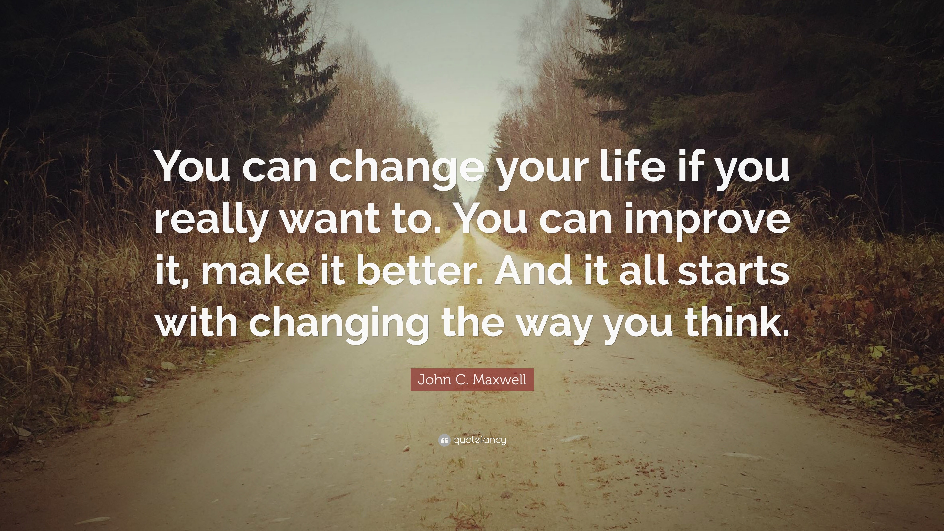 John C. Maxwell Quote: “You can change your life if you really want to ...