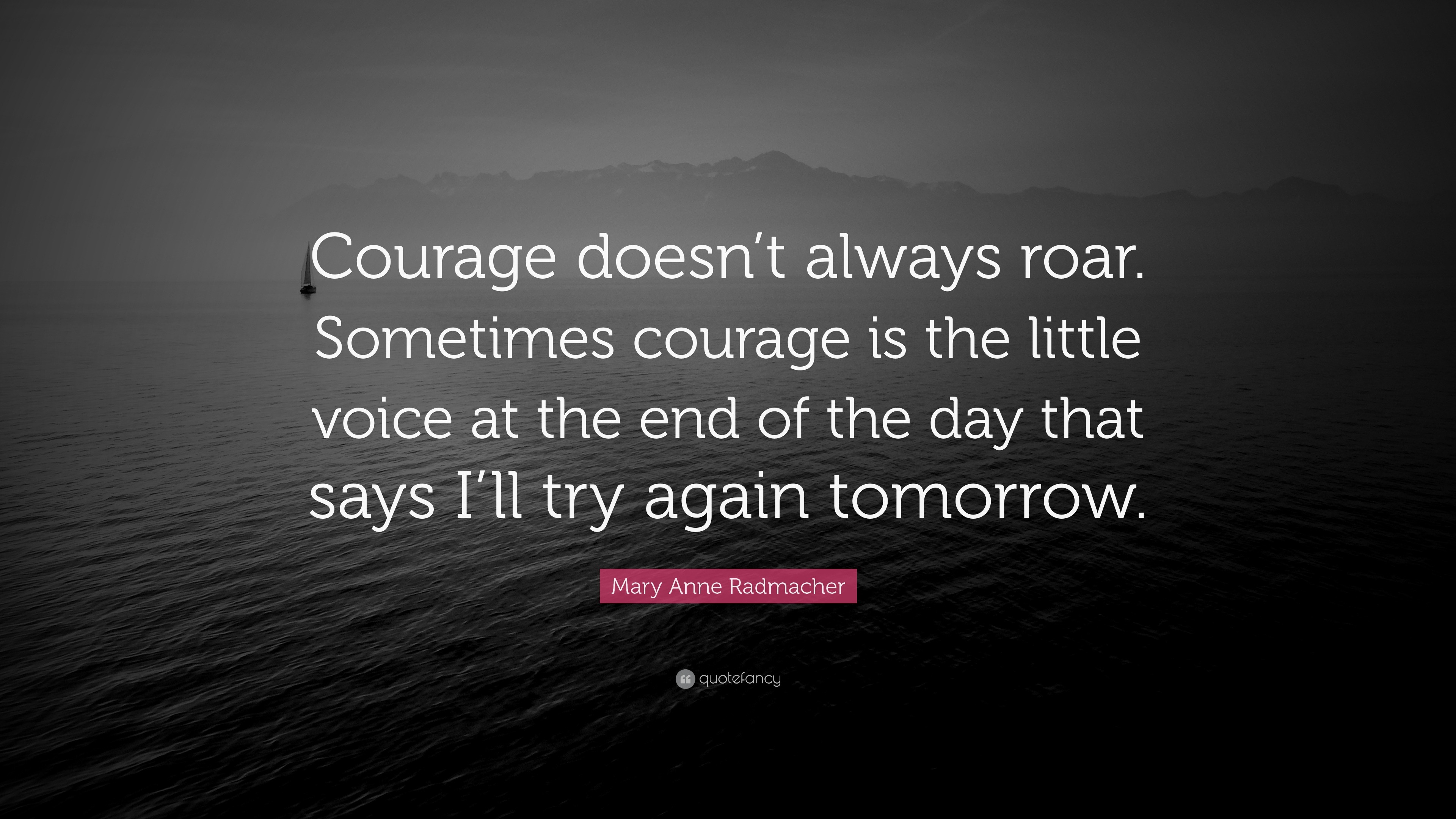 Mary Anne Radmacher Quote “courage Doesnt Always Roar Sometimes