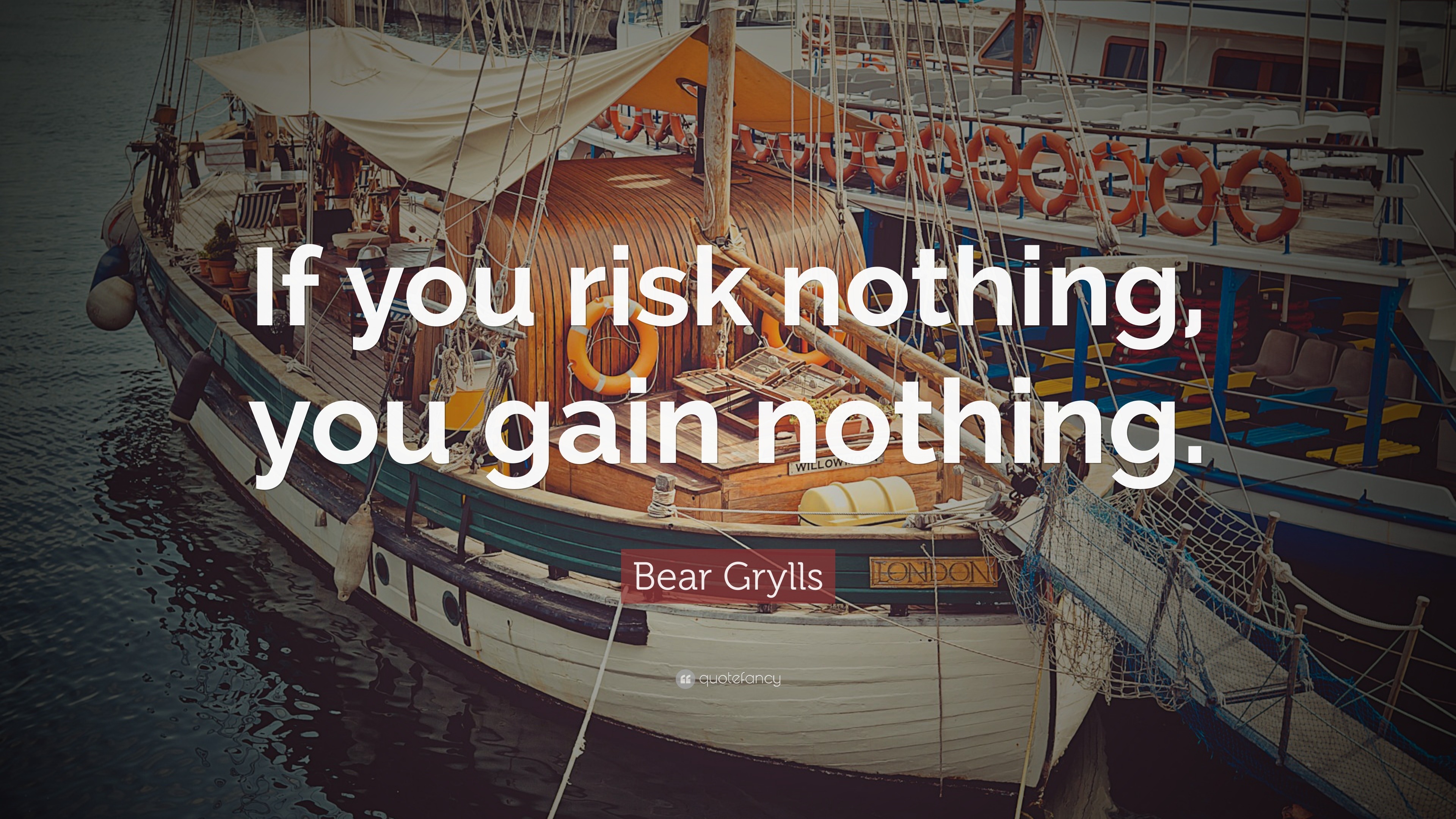 Bear Grylls Quote “If you risk nothing, you gain nothing.”