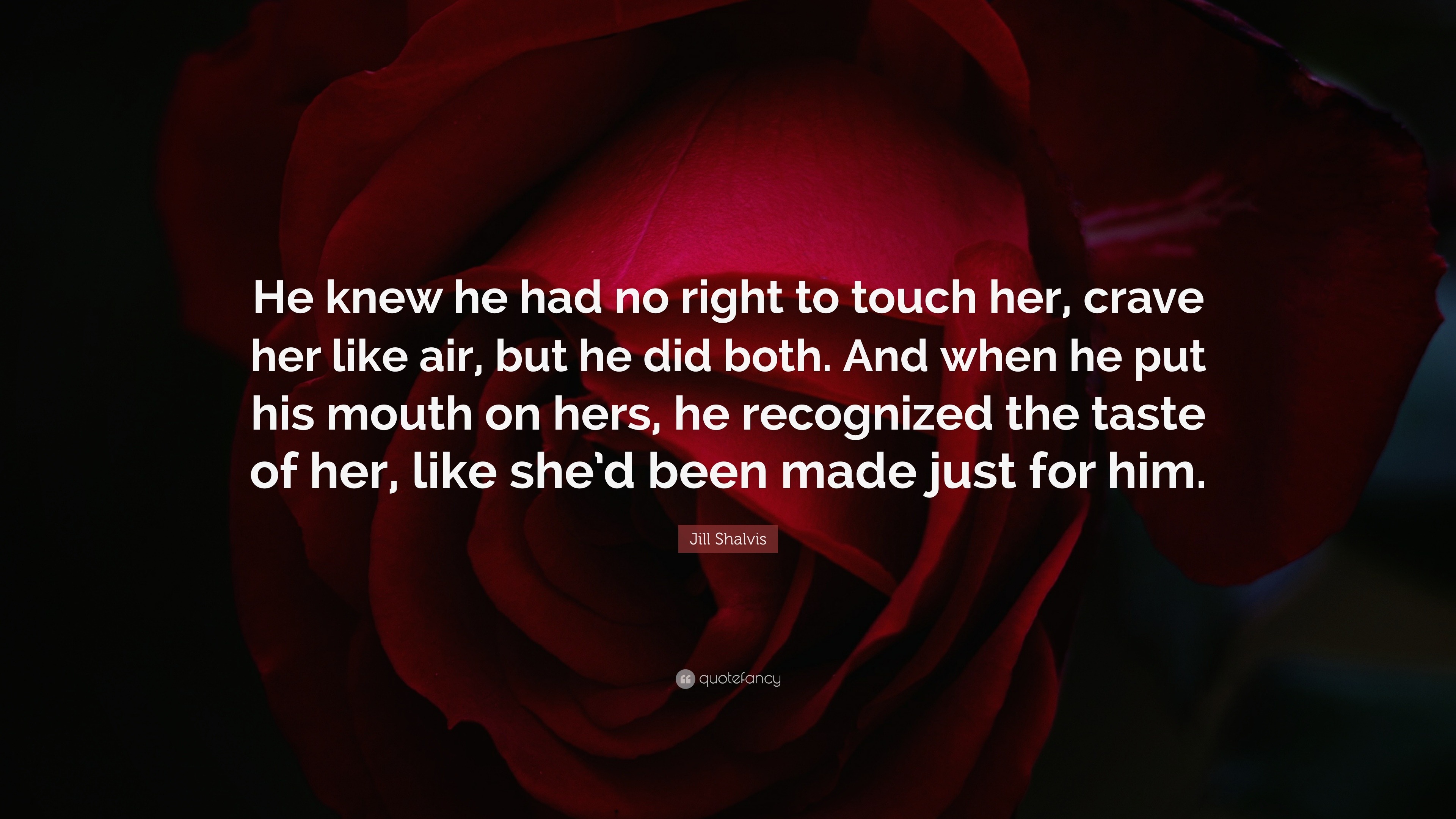 Jill Shalvis Quote “He knew he had no right to touch her crave