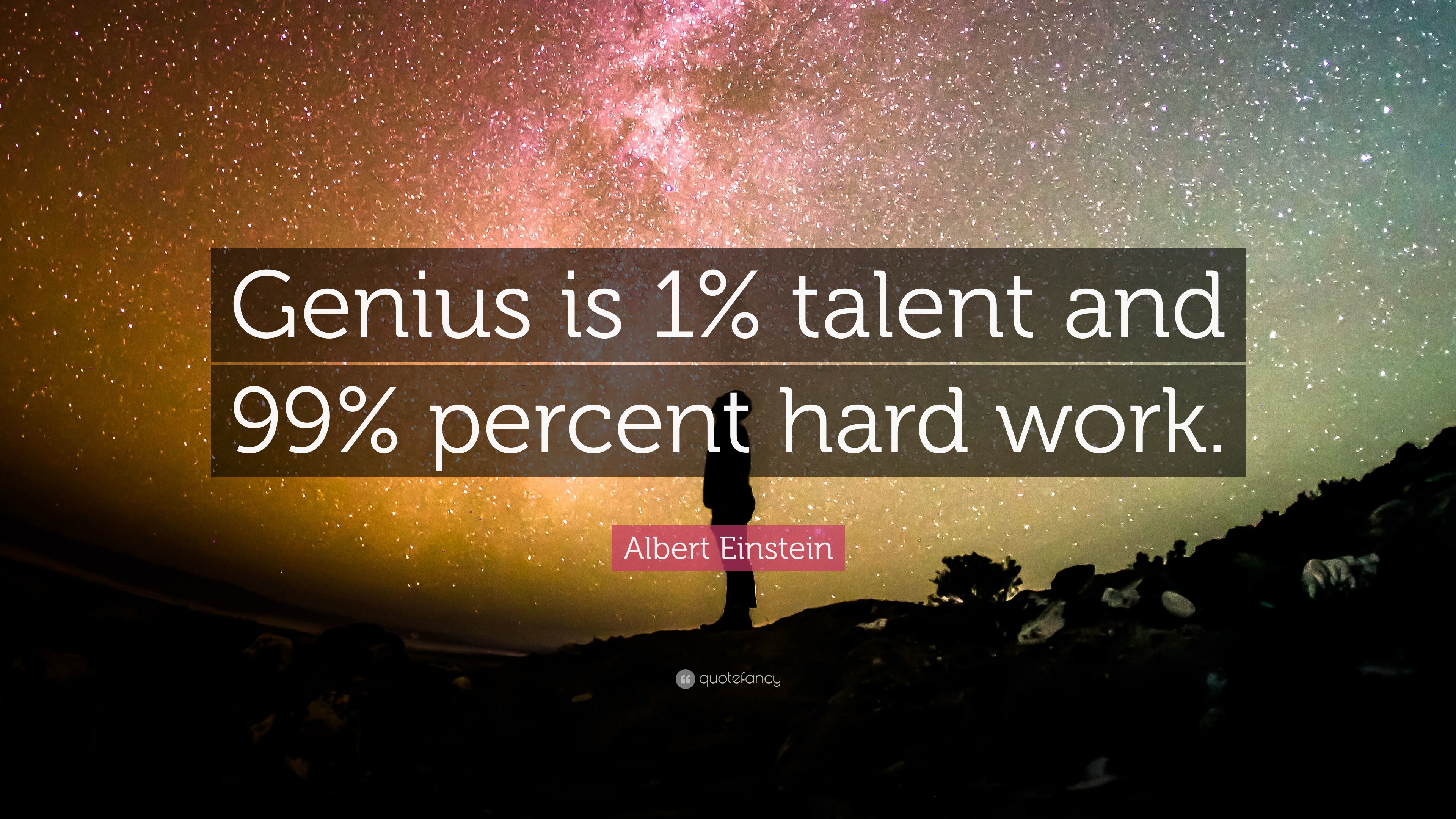 Albert Einstein Quote: “Genius is 1% talent and 99% percent hard work