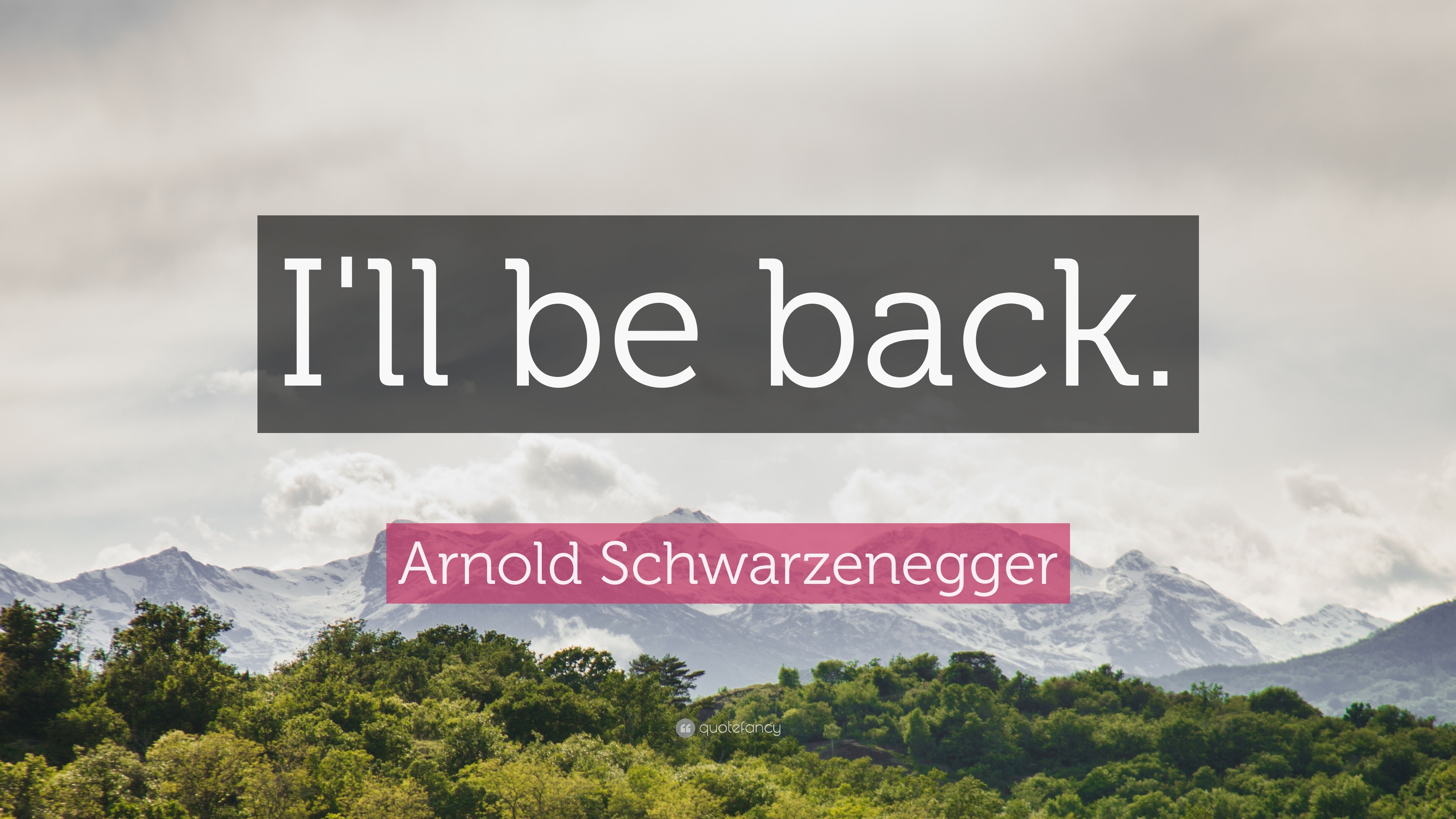 Arnold Schwarzenegger Quote: “I'll be back.”, image size:3840x2160