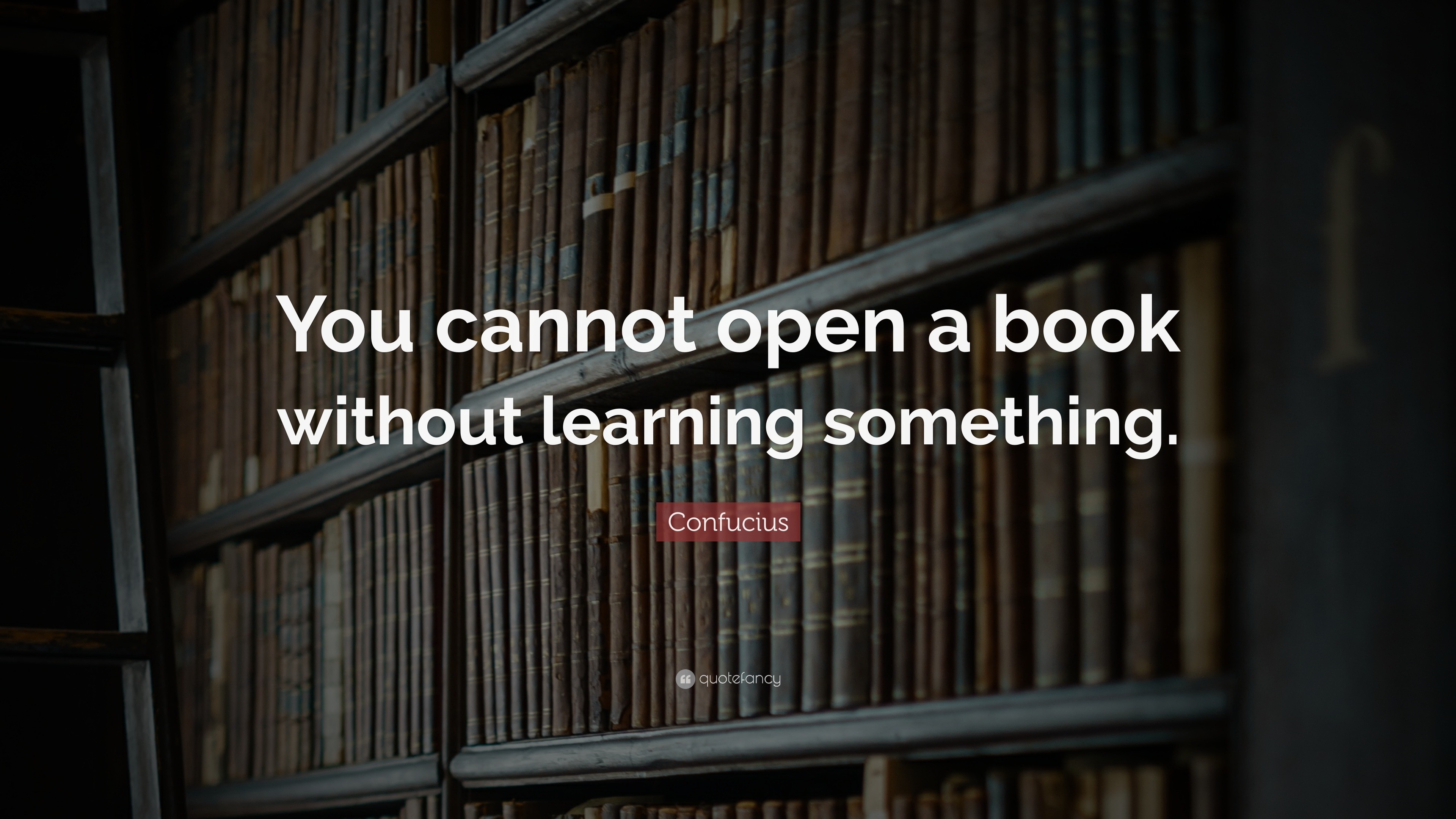 Confucius Quote: “You cannot open a book without learning something.”