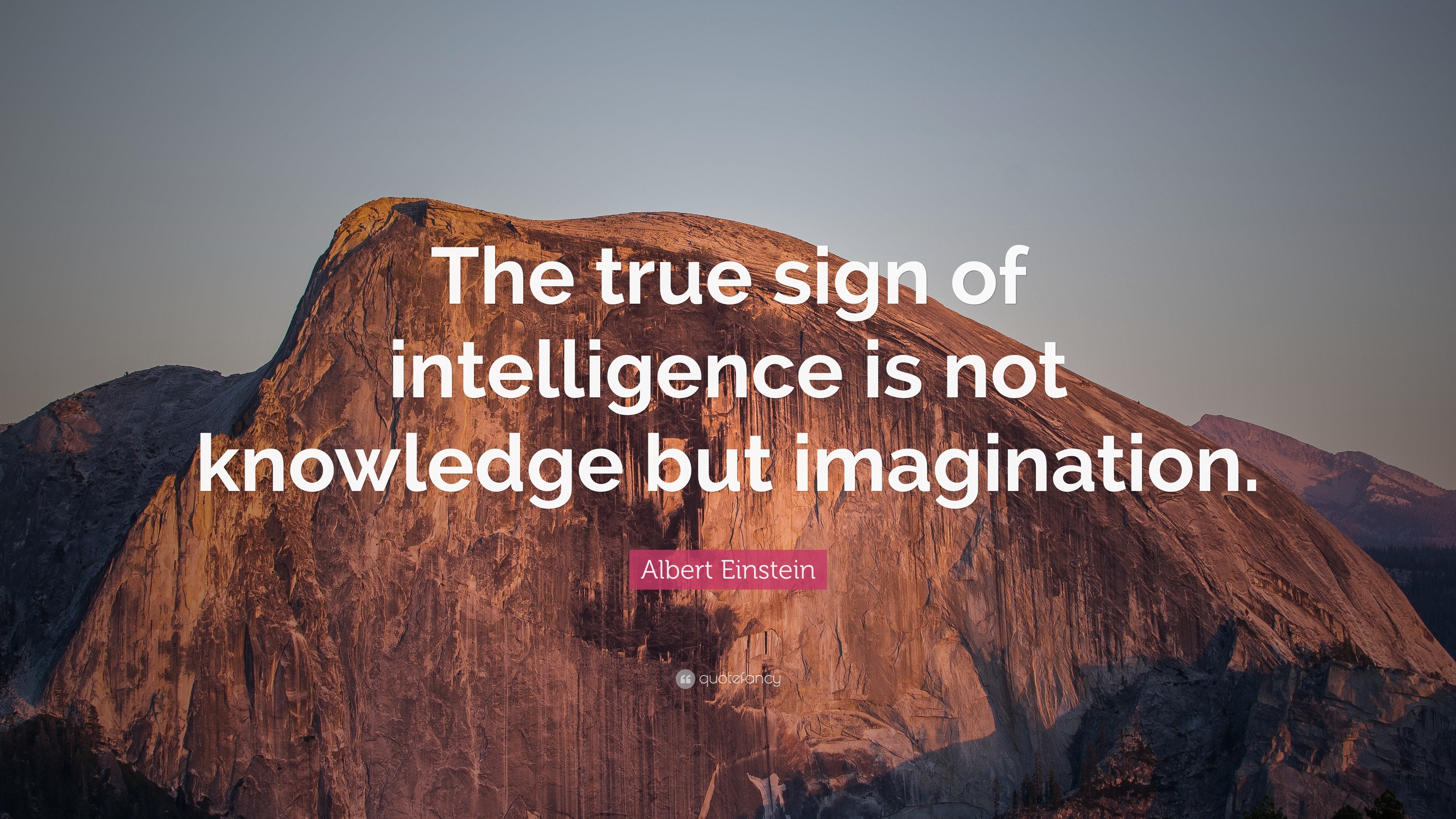Albert Einstein Quote: “The true sign of intelligence is not knowledge