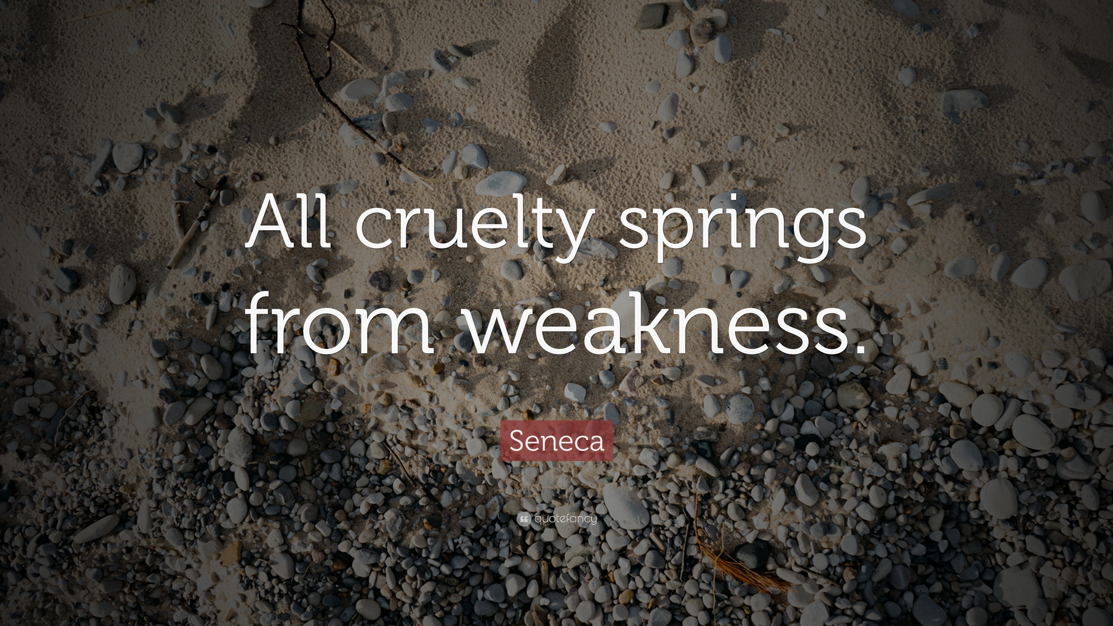 Seneca Quote: “All cruelty springs from weakness.” (18 wallpapers