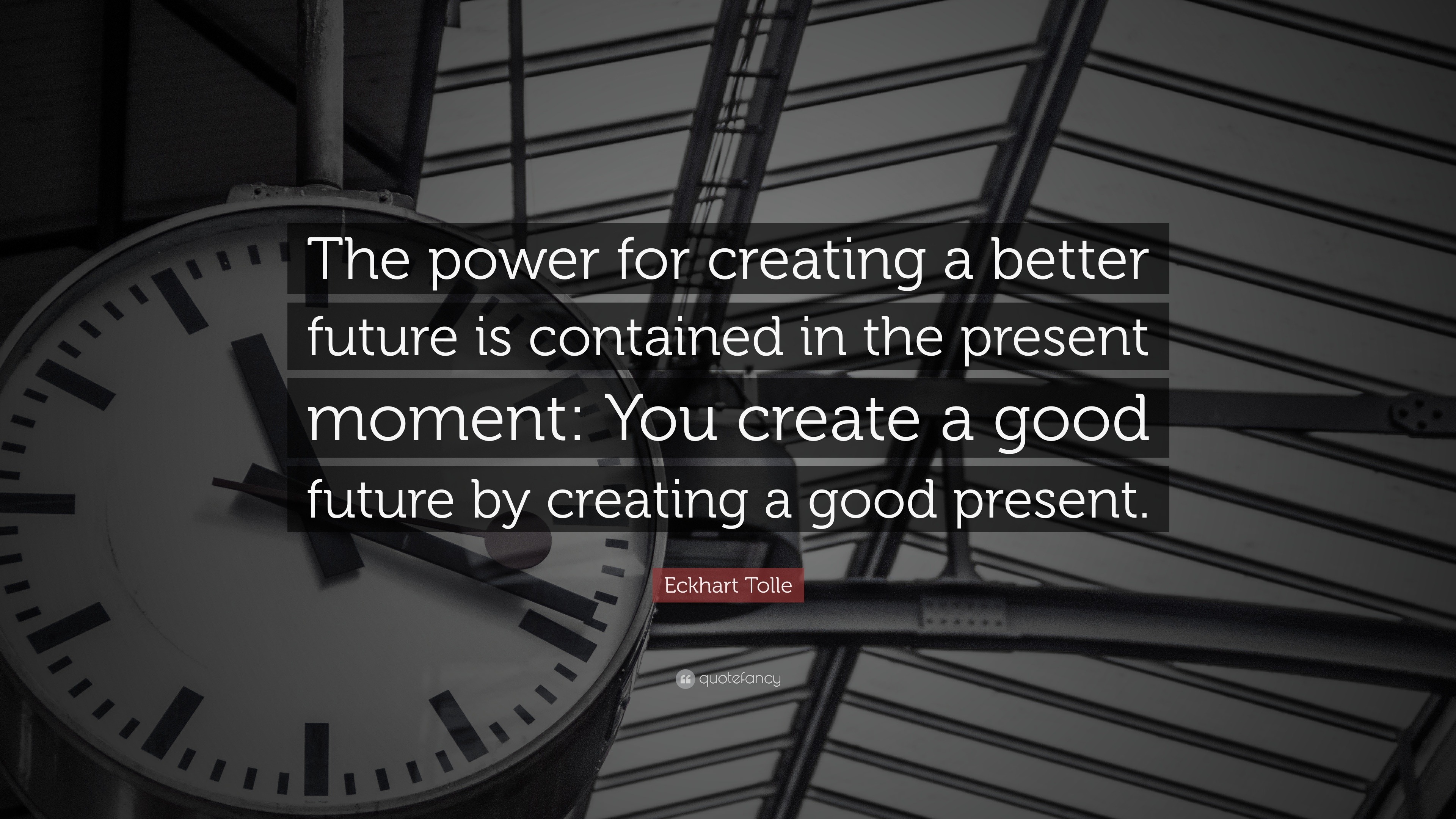 Eckhart Tolle Quote: “The power for creating a better future is ...