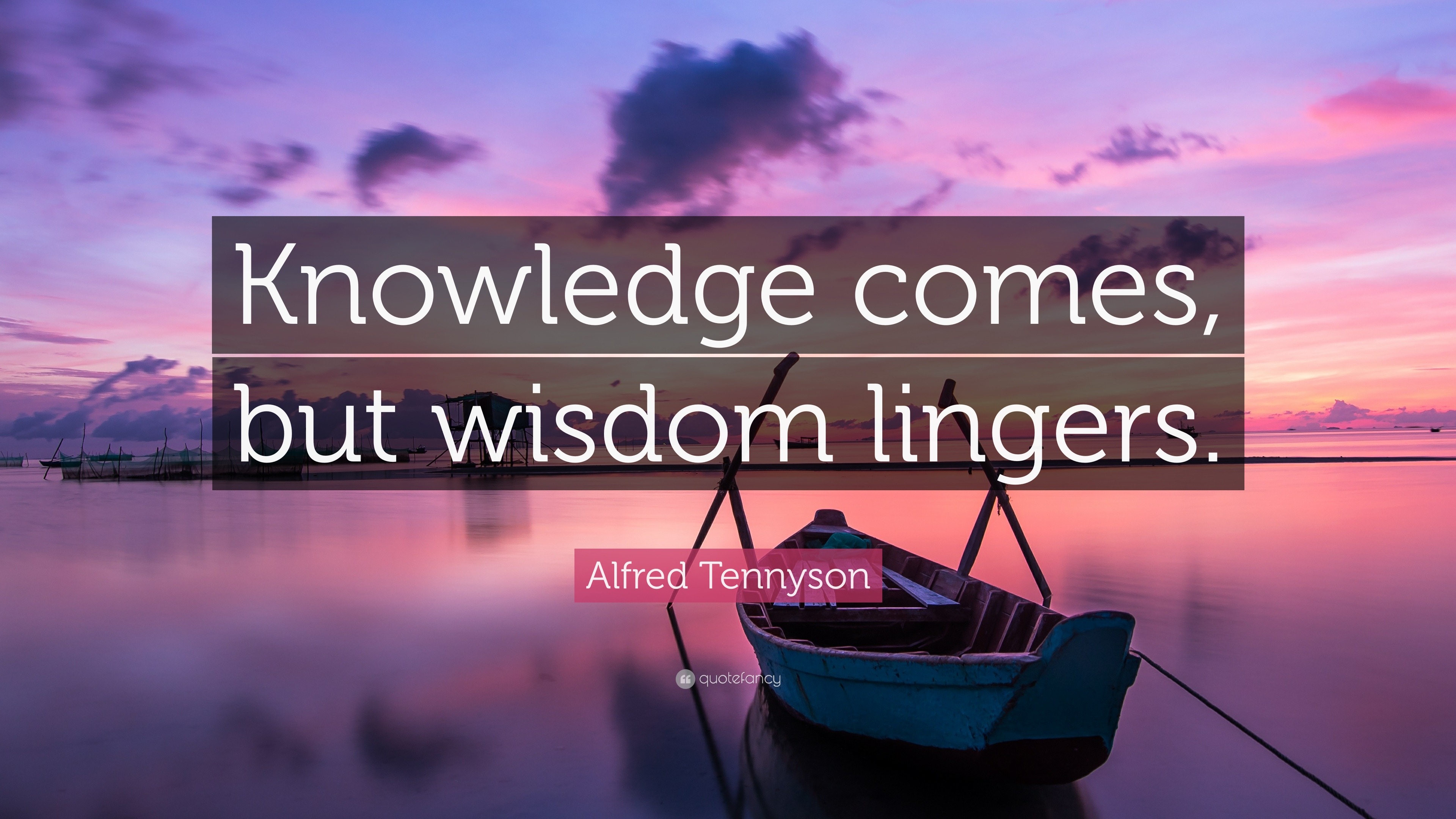 Alfred Tennyson Quote: “Knowledge comes, but wisdom lingers.”