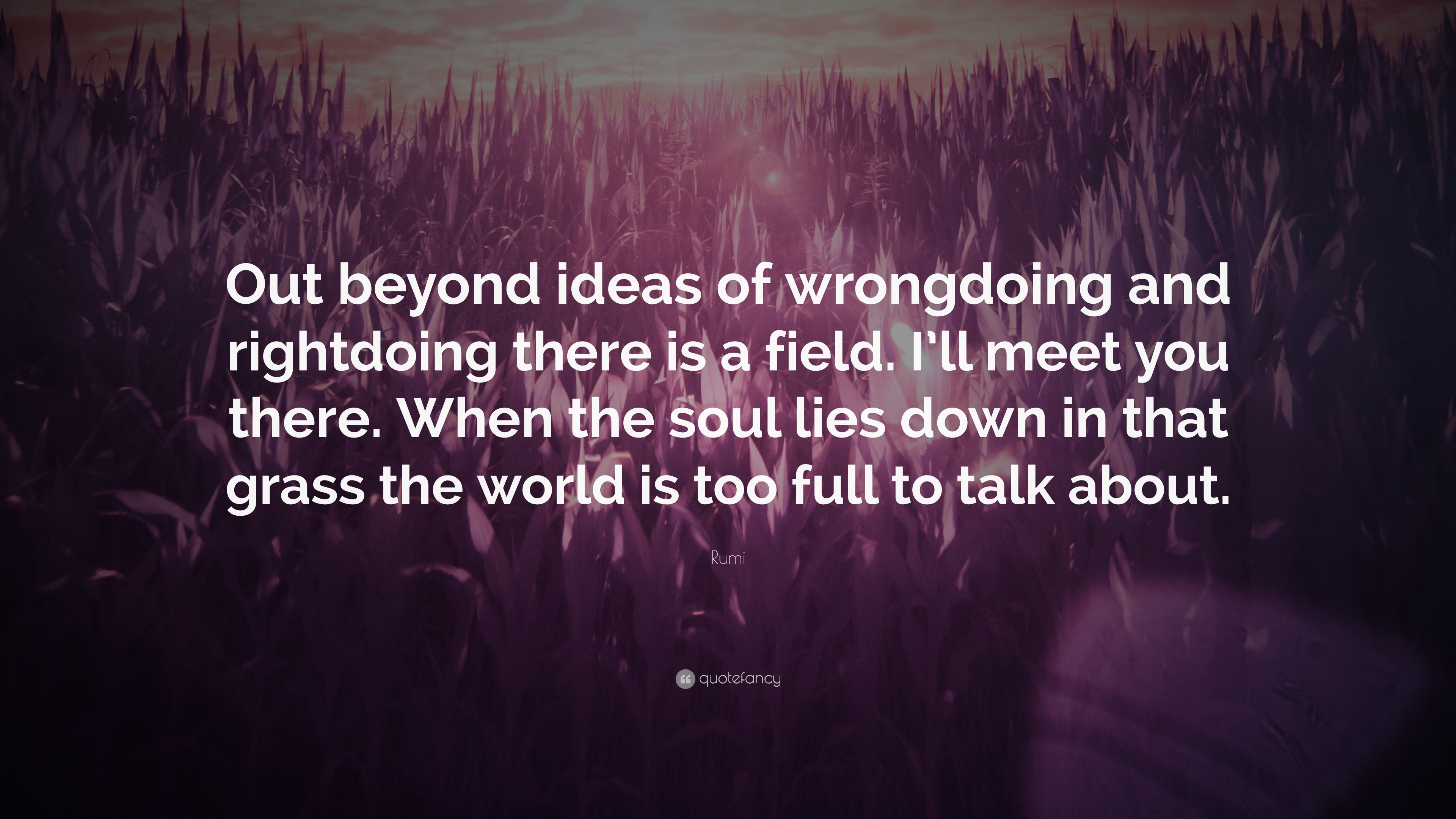 Rumi Quote Out Beyond Ideas Of Wrongdoing And Rightdoing There Is A 