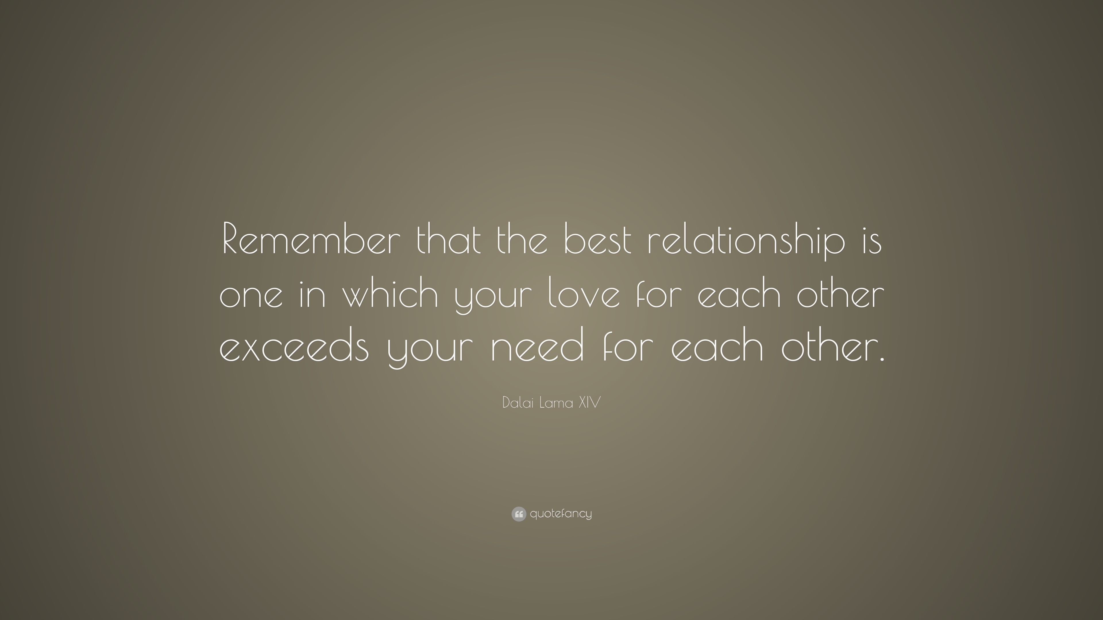 Dalai Lama XIV Quote “Remember that the best relationship is one in which your