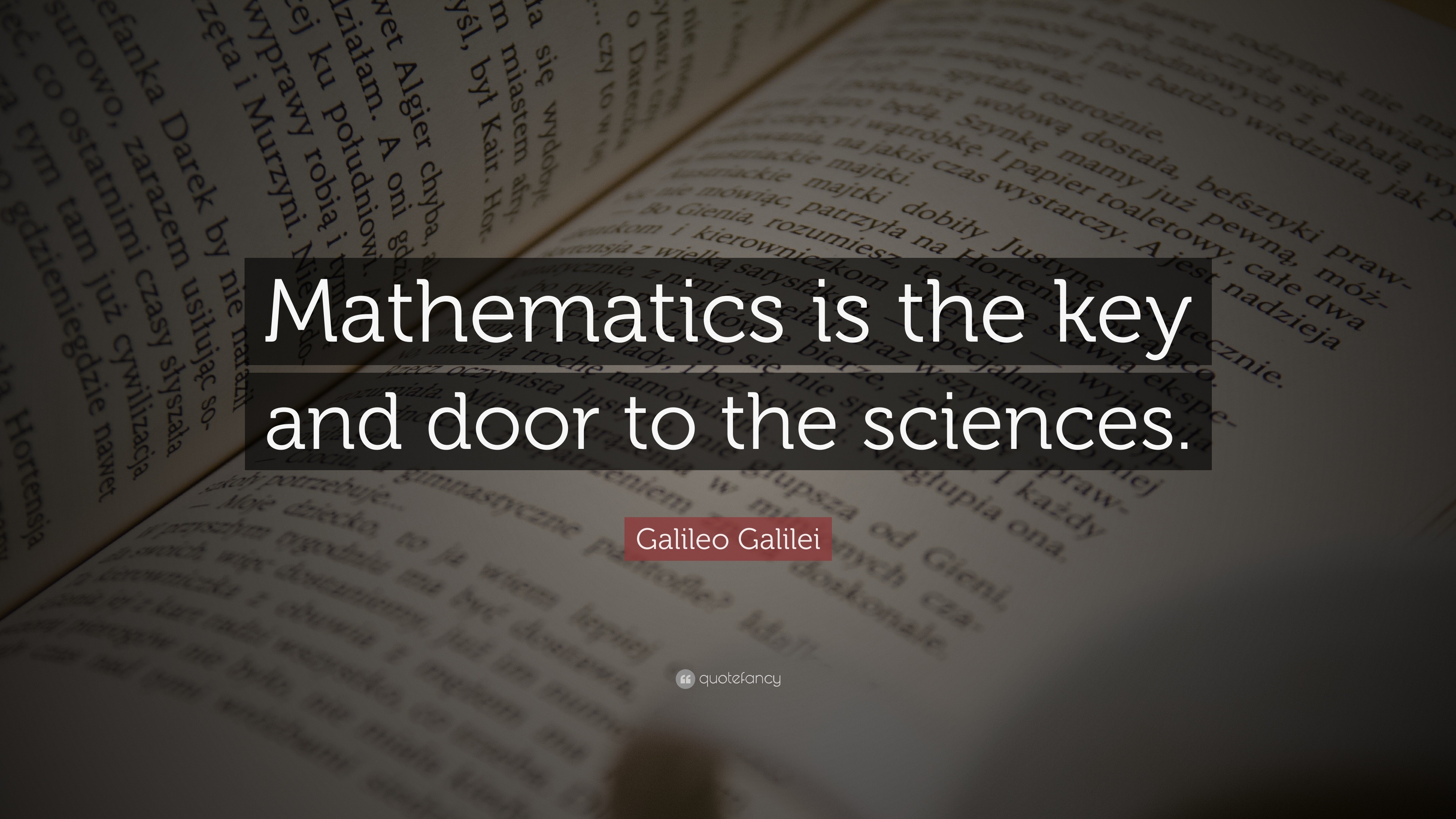 Galileo Galilei Quote: “Mathematics is the key and door to the sciences.”