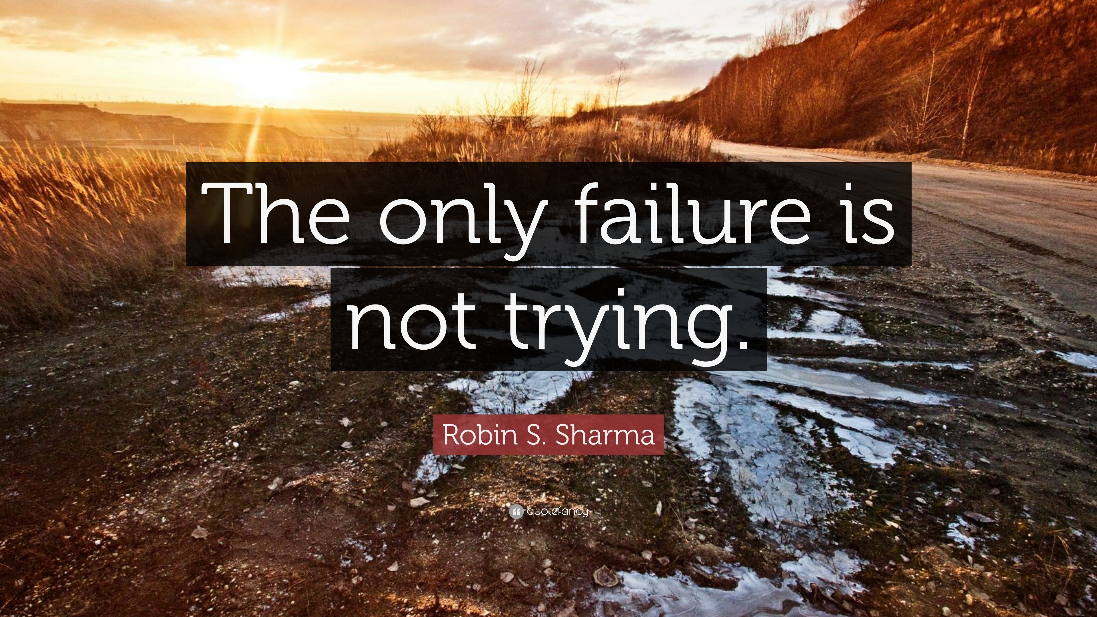 Robin S. Sharma Quote: “The only failure is not trying.”