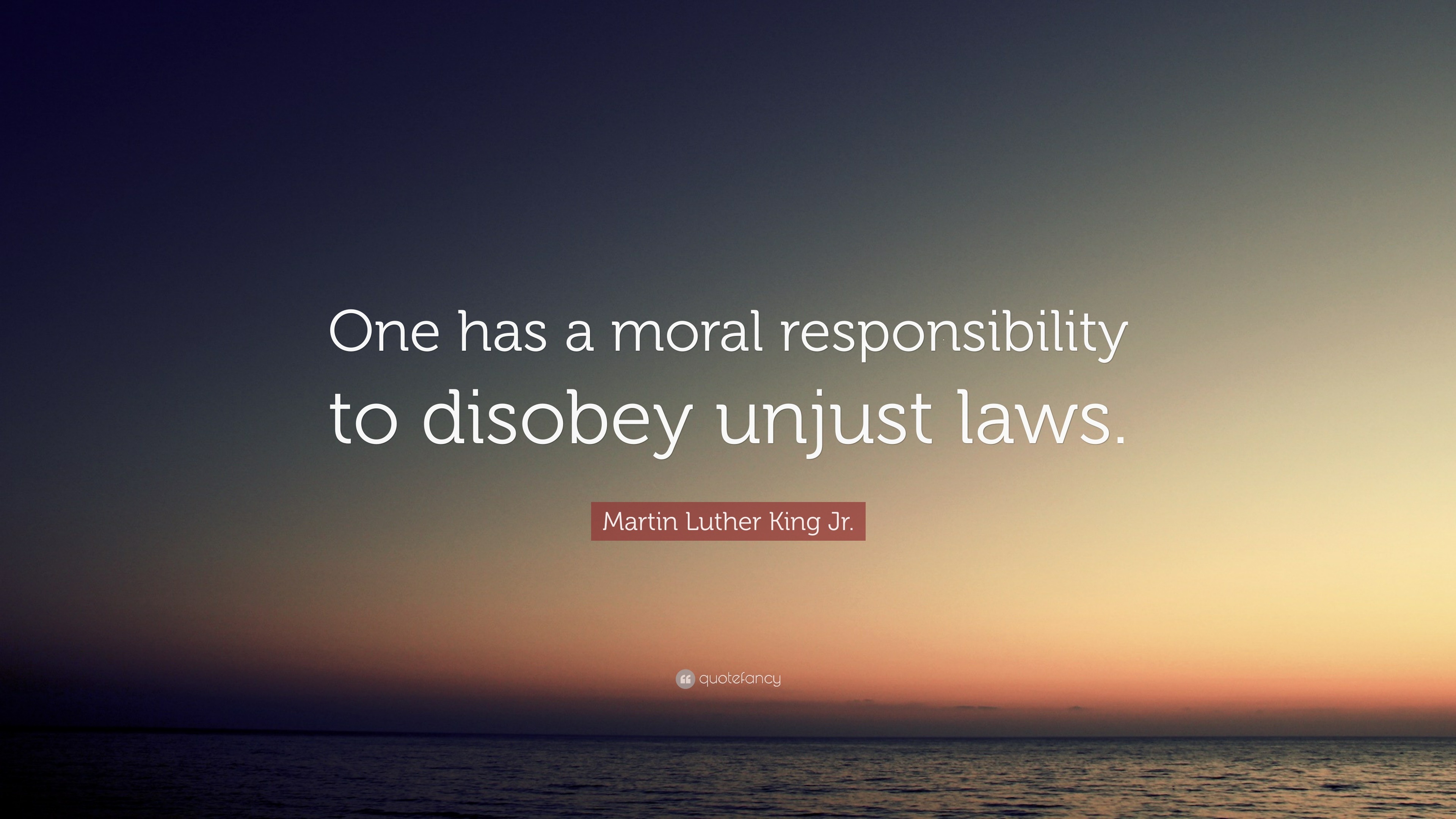 Martin Luther King Jr. Quote: “One has a moral responsibility to