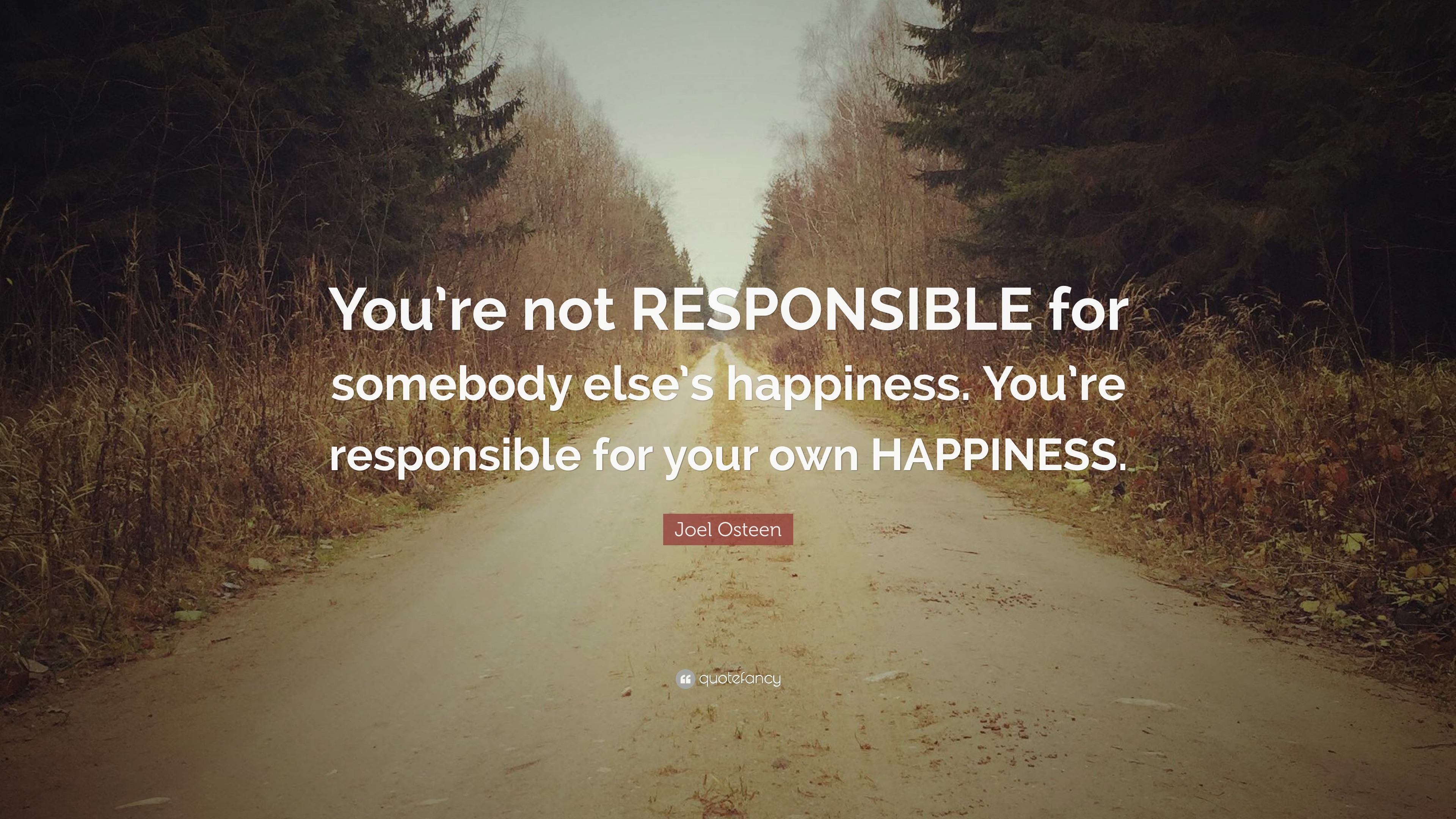 Joel Osteen Quote: “You’re not RESPONSIBLE for somebody else’s