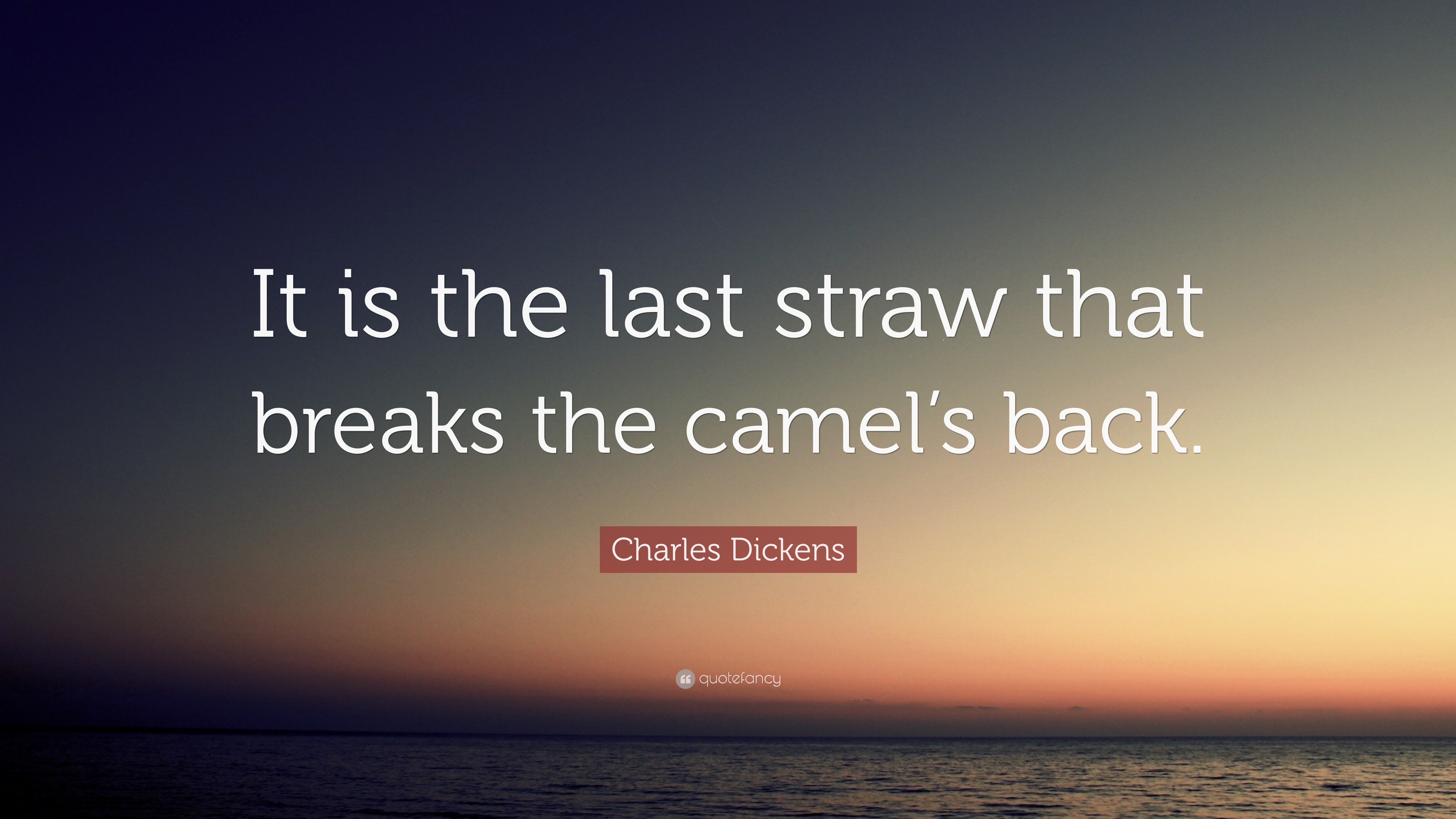 Charles Dickens Quote It Is The Last Straw That Breaks The Camel S Back 12 Wallpapers Quotefancy