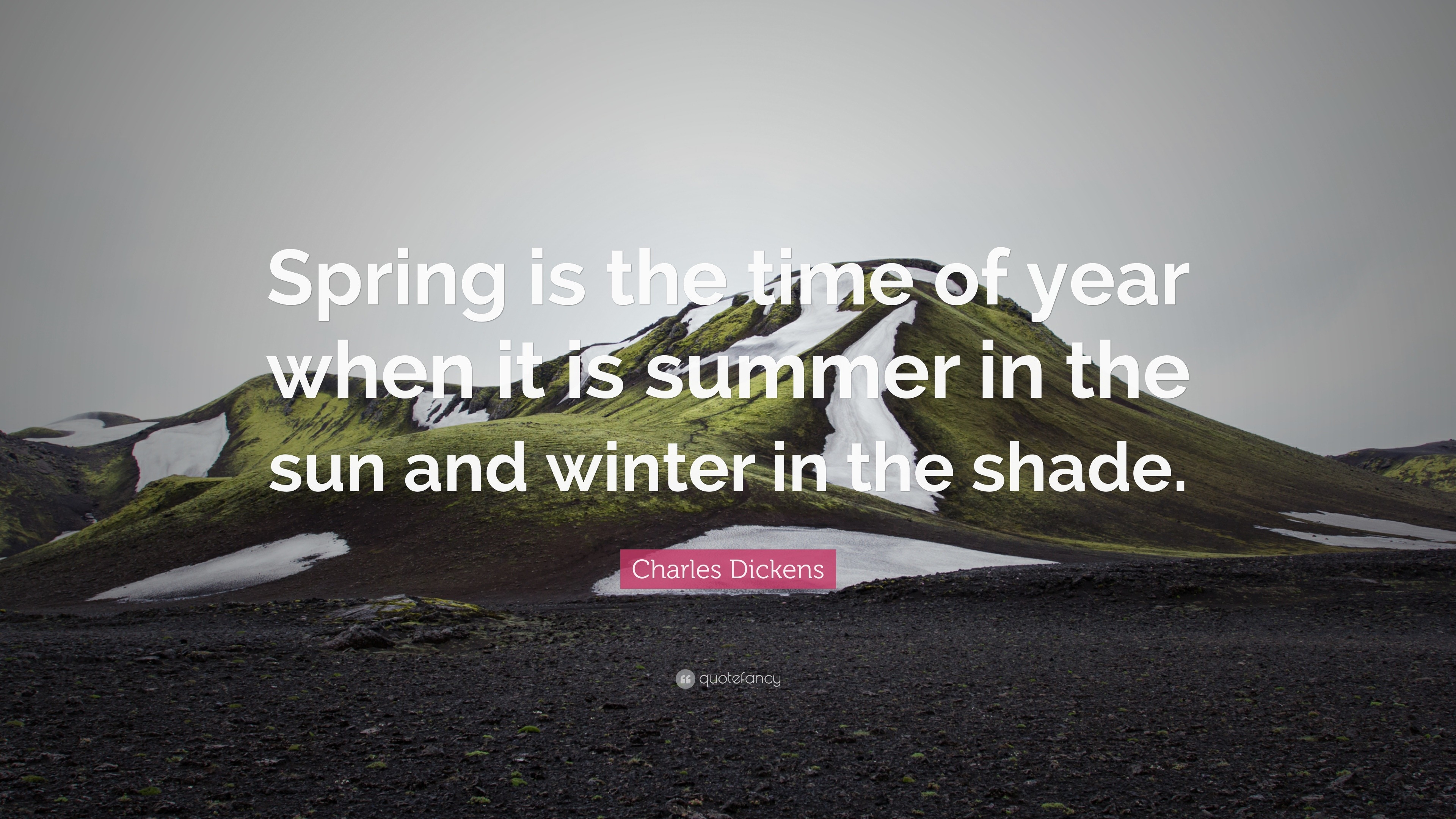 Charles Dickens Quote: “Spring is the time of year when it is summer in ...