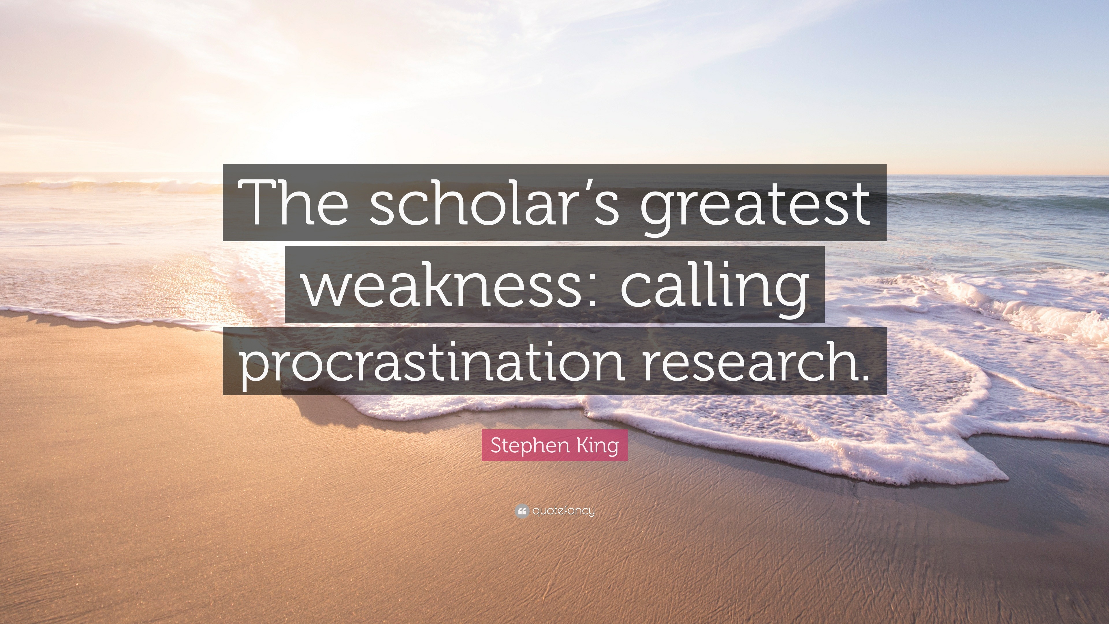 Stephen King Quote: “The scholar’s greatest weakness: calling ...